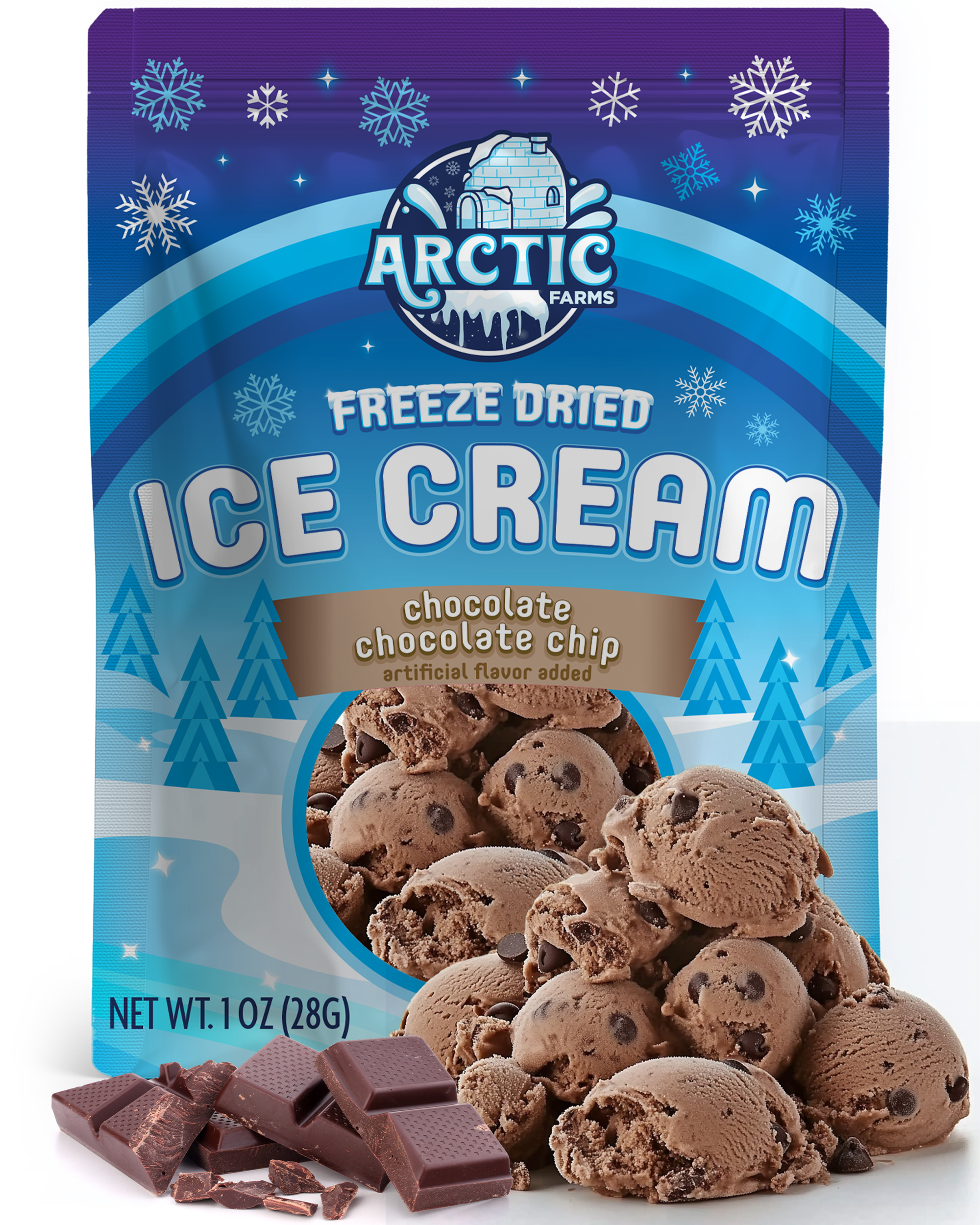 Freeze Dried Ice Cream That Does Not Melt (Chocolate Chocolate Chip) (1oz) 12 units per case 0.0 lb