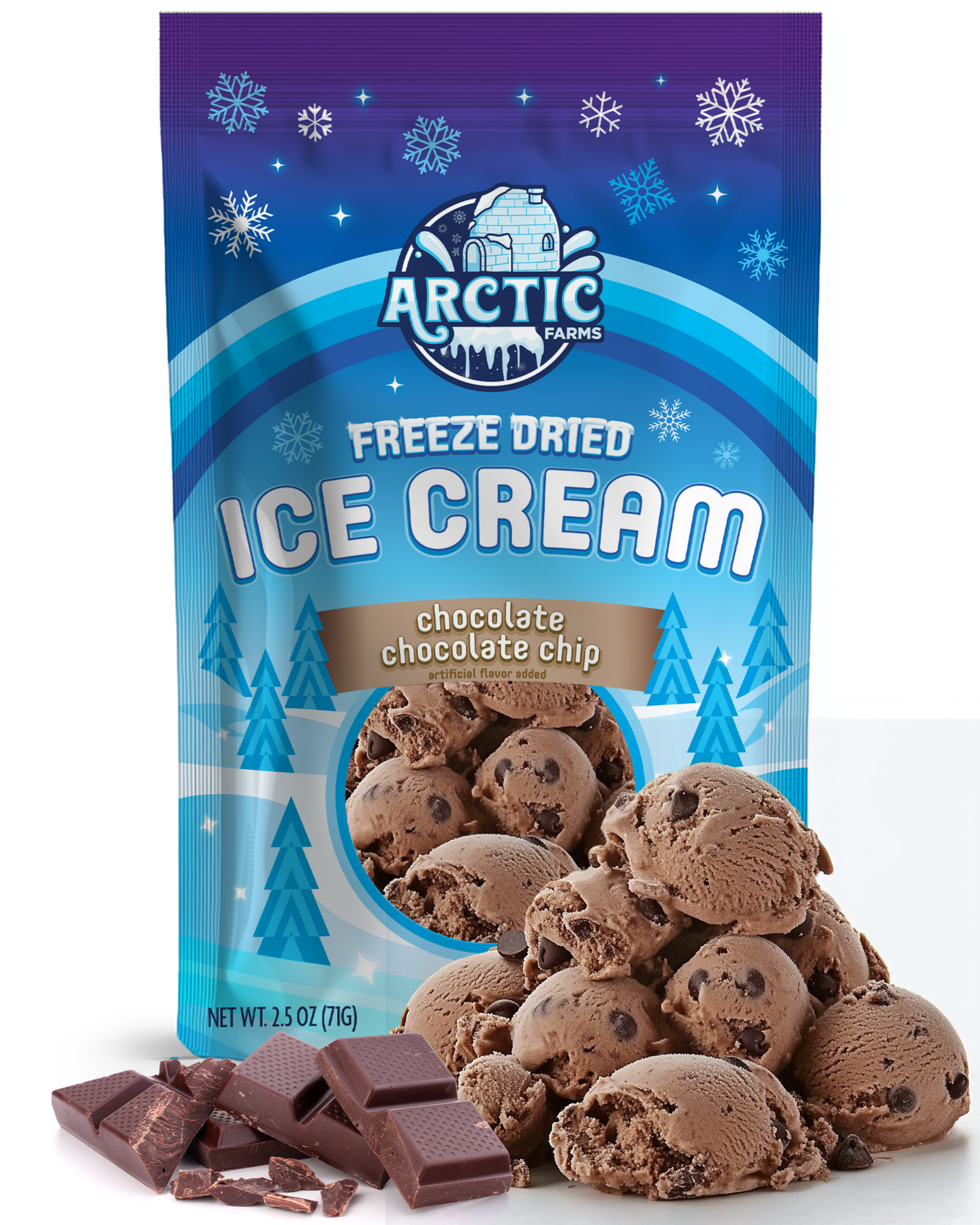 Freeze Dried Ice Cream That Does Not Melt (Chocolate Chocolate Chip) (2.5oz) 12 units per case 0.0 lb