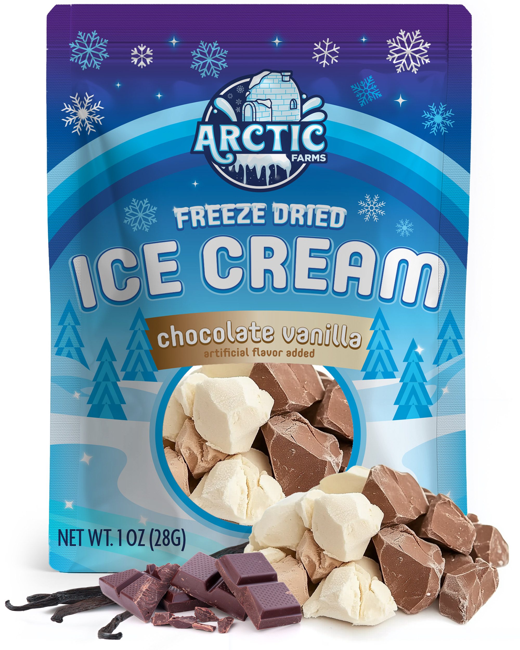 Freeze Dried Ice Cream That Does Not Melt (Chocolate Vanilla) (1oz) 12 units per case 0.0 lb