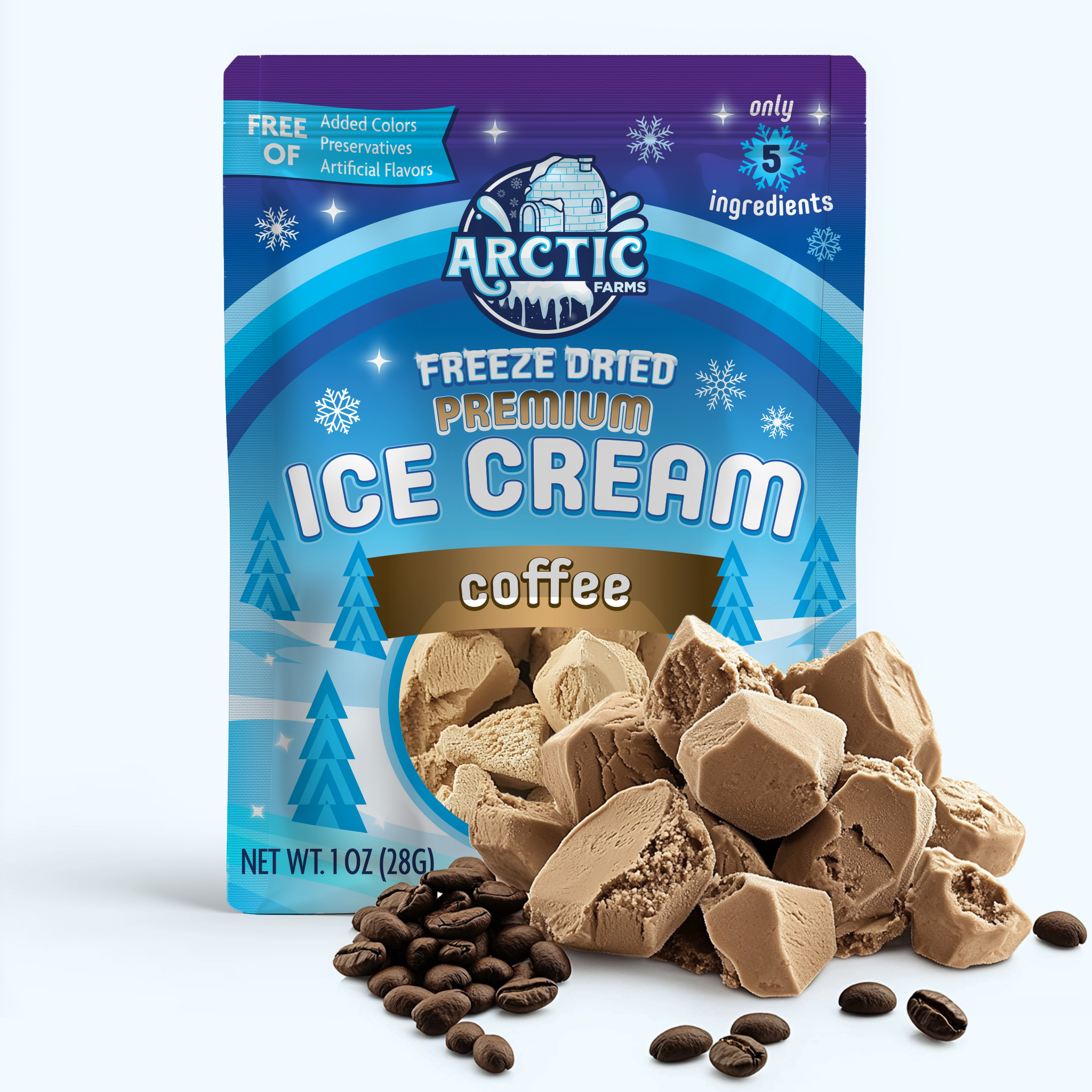 Arctic Farms Freeze Dried PREMIUM Ice Cream - Coffee 1oz 24 units per case 1.0 oz