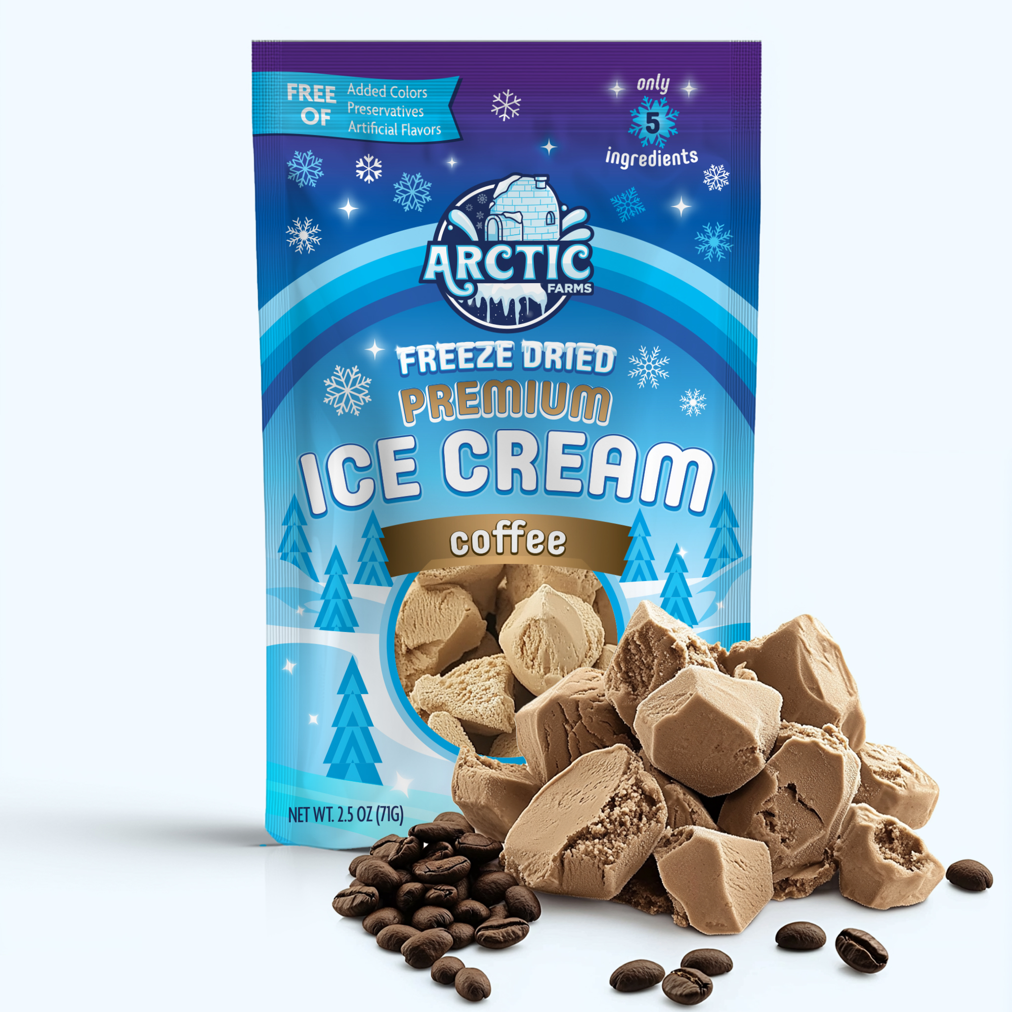 Arctic Farms Freeze Dried PREMIUM Ice Cream - Coffee 2.5oz 24 units per case 2.5 oz