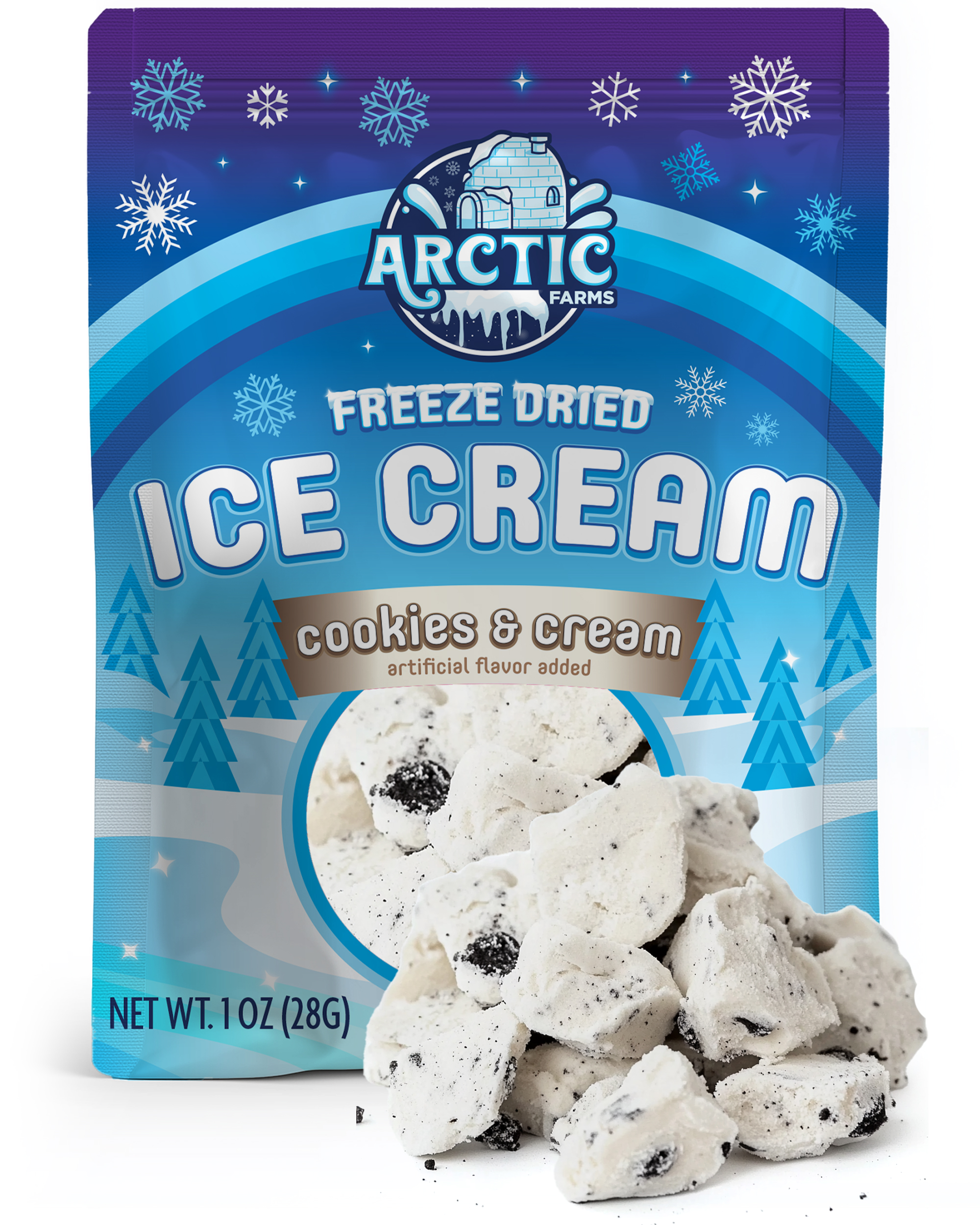 Freeze Dried Ice Cream That Does Not Melt (Cookies & Cream) (1oz) 12 units per case 0.0 lb