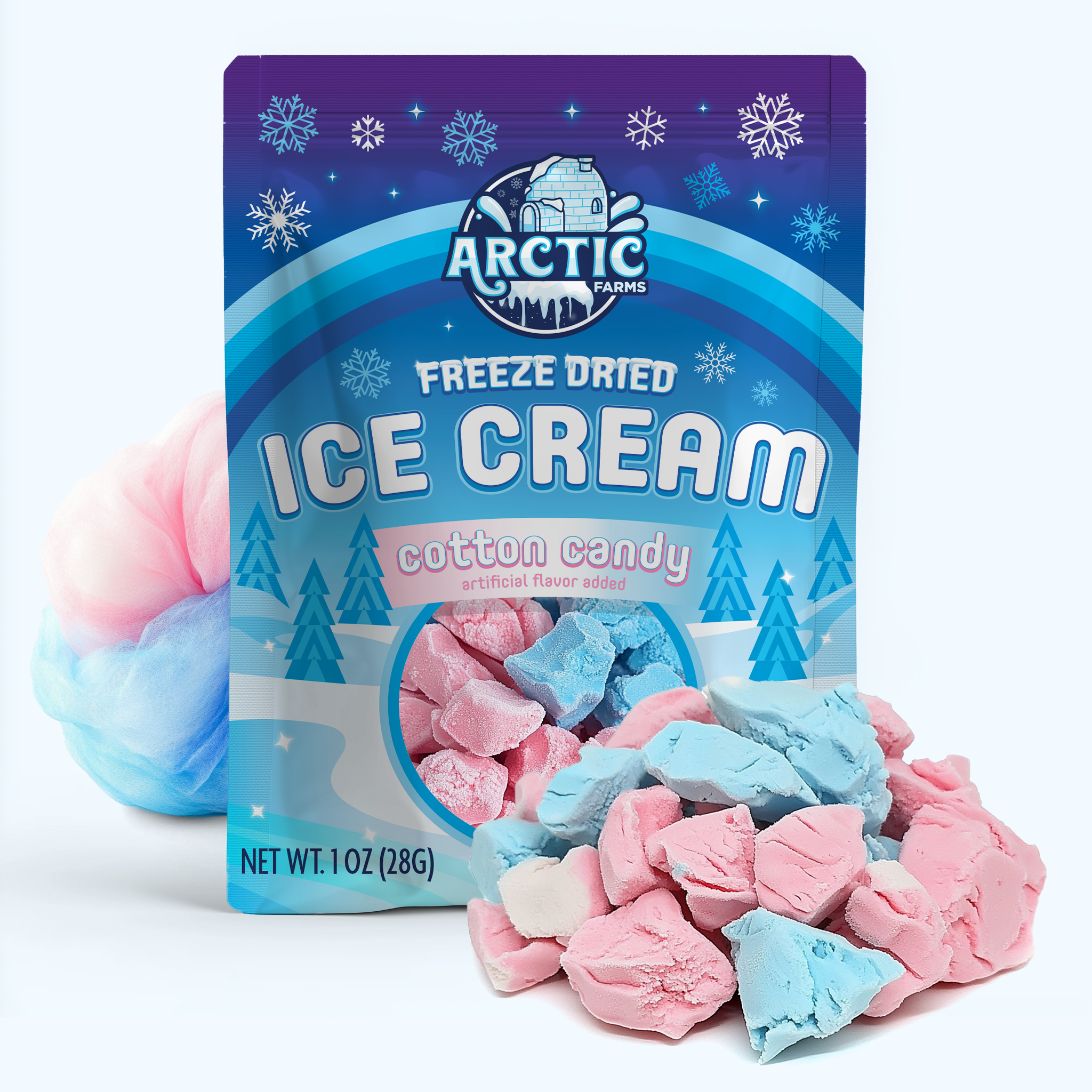 Freeze Dried Ice Cream That Does Not Melt (Cotton Candy Mix) (1oz) 24 units per case 1.0 oz