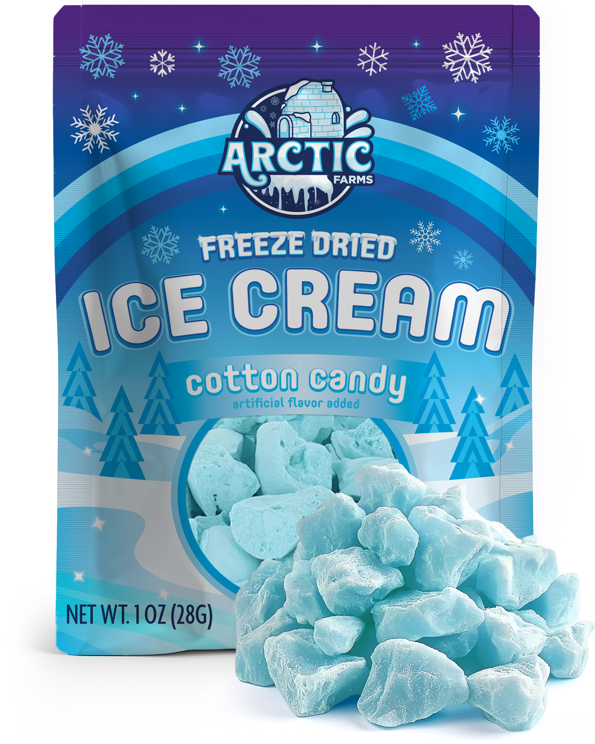 Freeze Dried Ice Cream That Does Not Melt (Cotton Candy Blue) (1oz) 12 units per case 0.0 lb