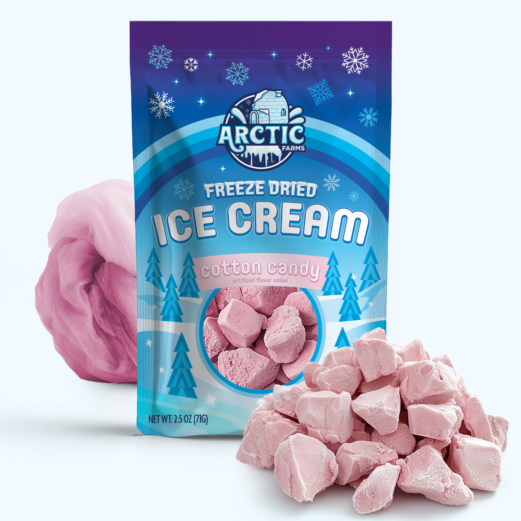 Freeze Dried Ice Cream That Does Not Melt (Cotton Candy Pink) (2.5oz) 24 units per case 2.5 oz