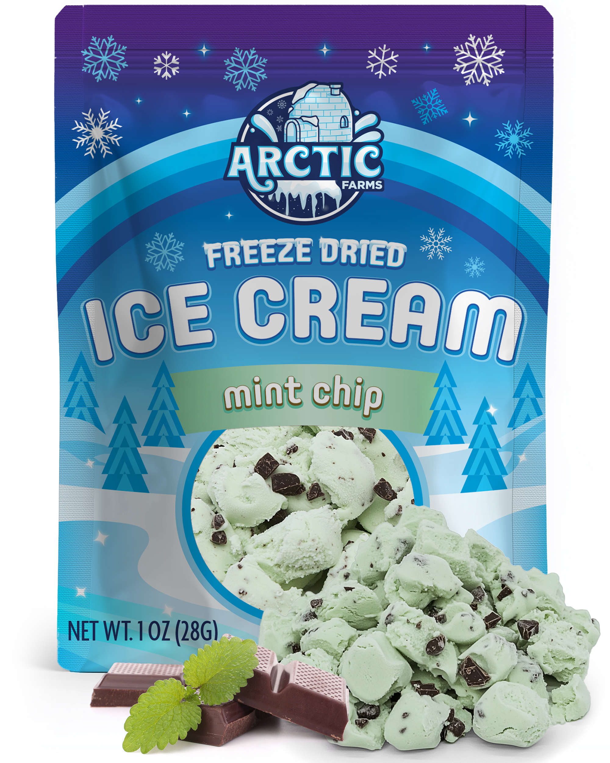 Freeze Dried Ice Cream That Does Not Melt (Mint Chip) (1oz) 12 units per case 0.0 lb