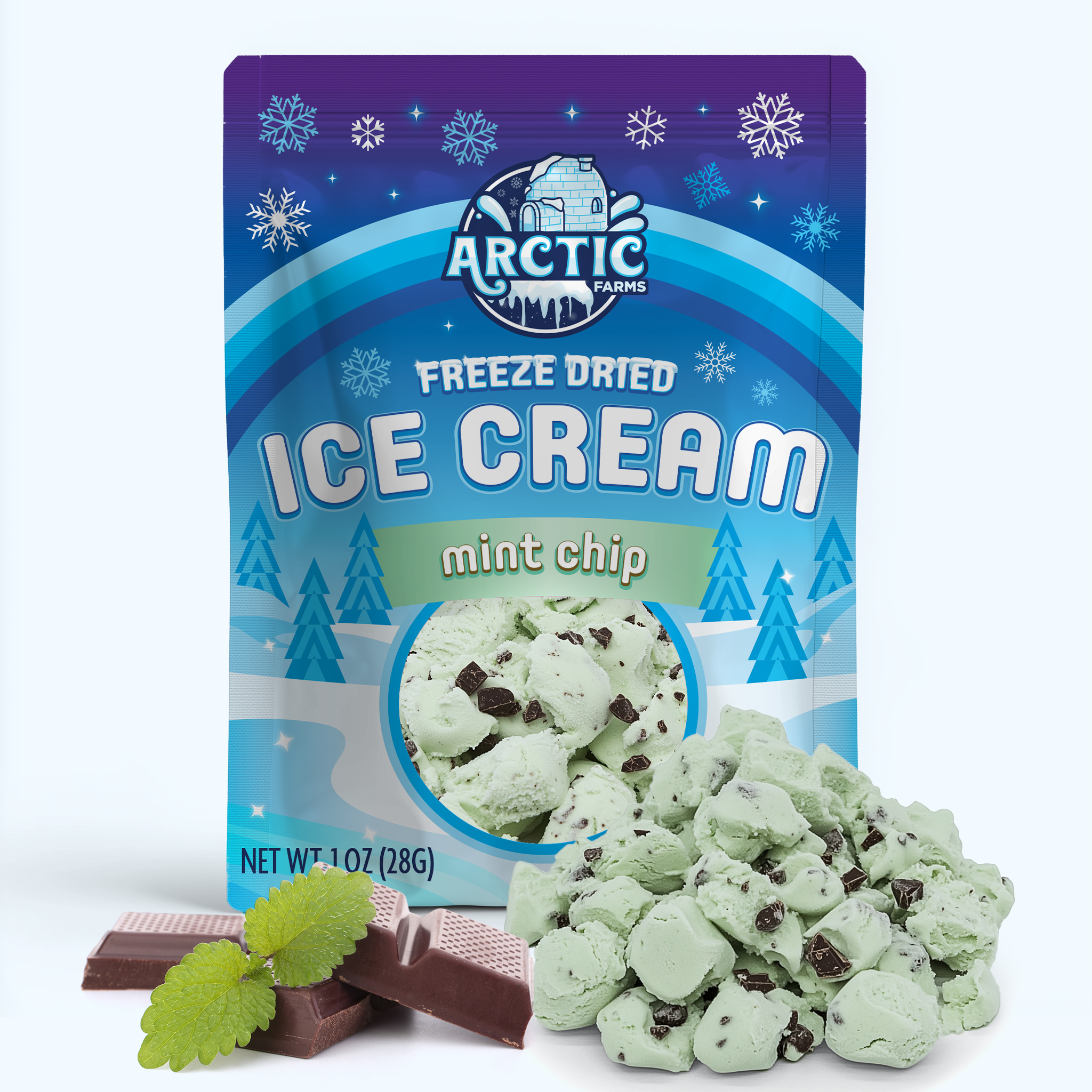 Freeze Dried Ice Cream That Does Not Melt (Mint Chip) (1oz) 24 units per case 1.0 oz