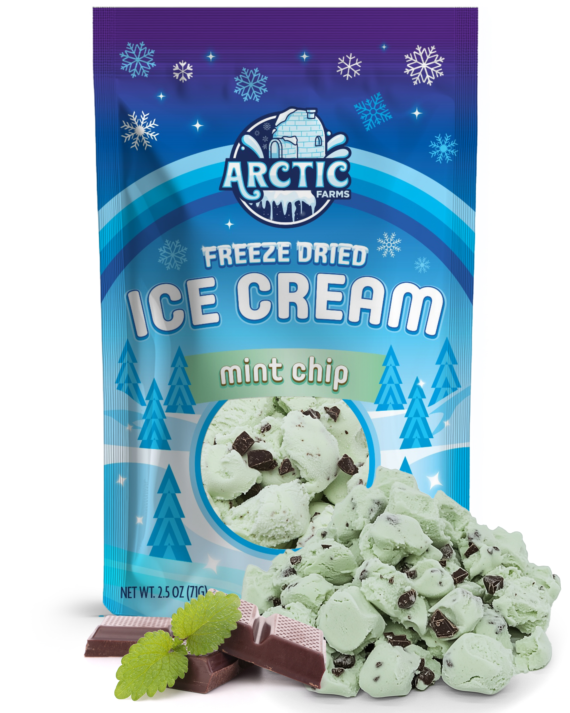 Freeze Dried Ice Cream That Does Not Melt (Mint Chip) (2.5oz) 12 units per case 0.0 lb