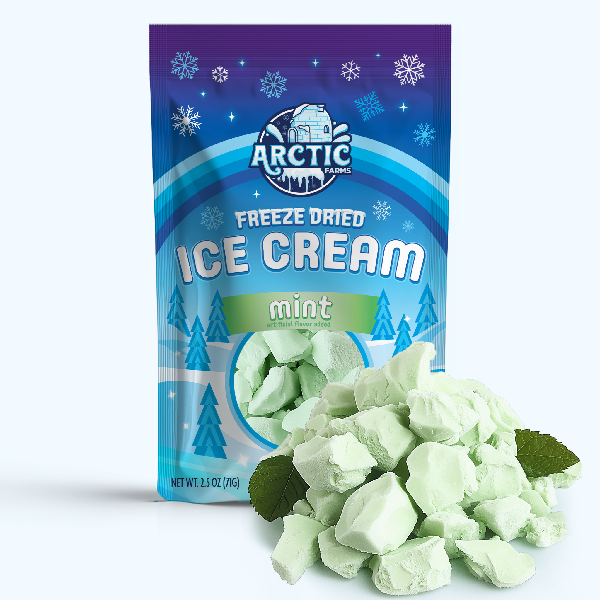 Freeze Dried Ice Cream That Does Not Melt (Mint) (2.5oz) 24 units per case 2.5 oz