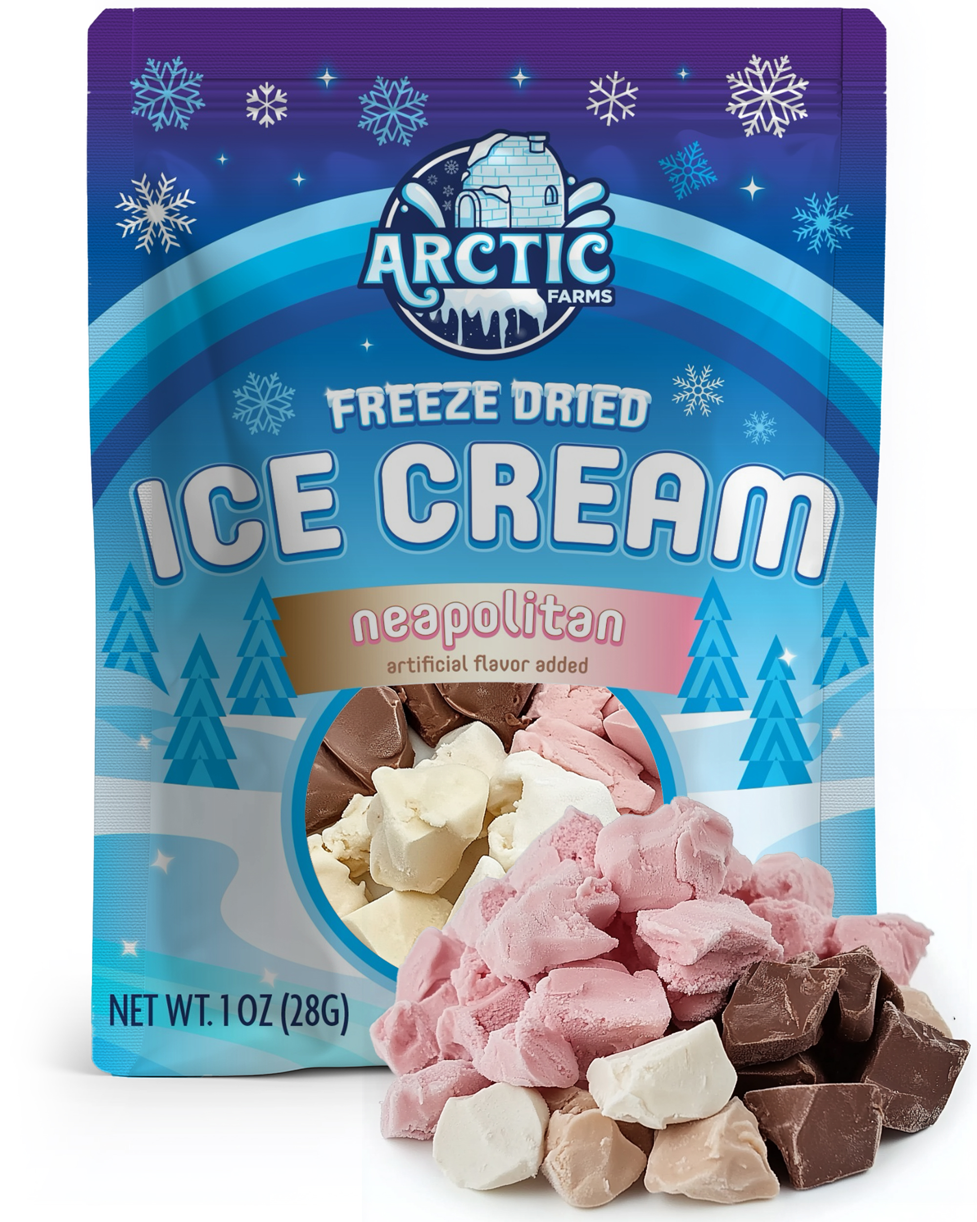 Freeze Dried Ice Cream That Does Not Melt (Neapolitan) (1oz) 12 units per case 0.0 lb