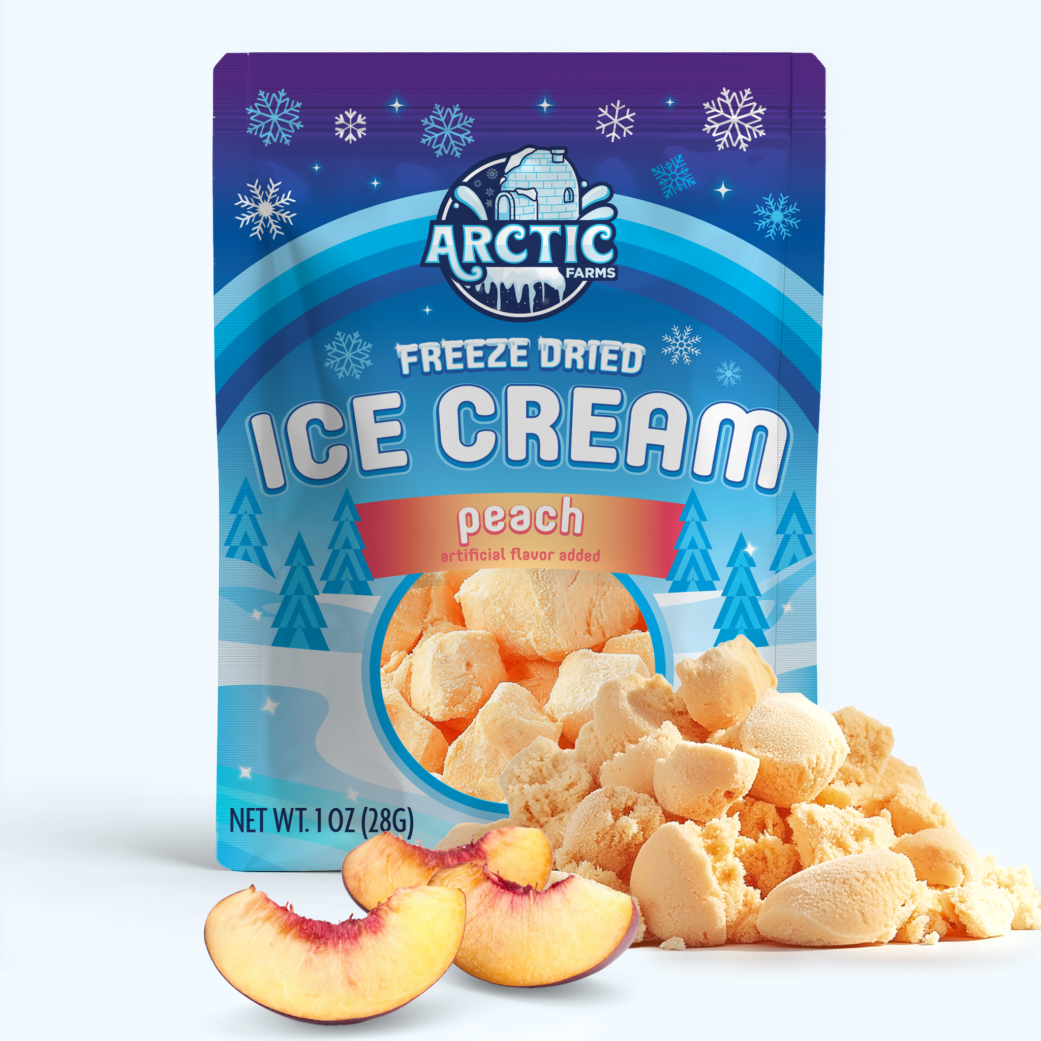 Freeze Dried Ice Cream That Does Not Melt (Peach) (1oz) 24 units per case 1.0 oz