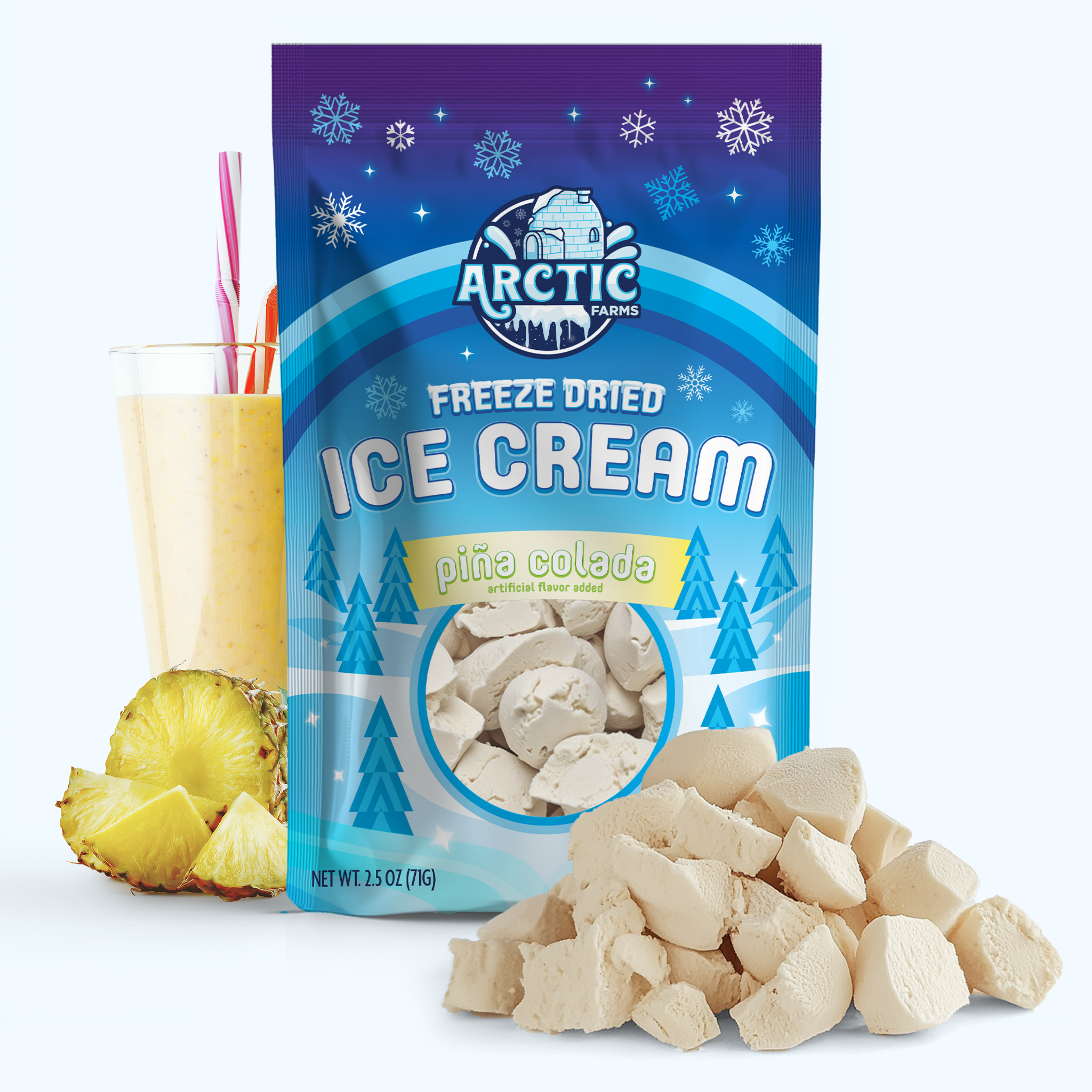 Freeze Dried Ice Cream That Does Not Melt (Pina Colada) (2.5oz) 24 units per case 2.5 oz