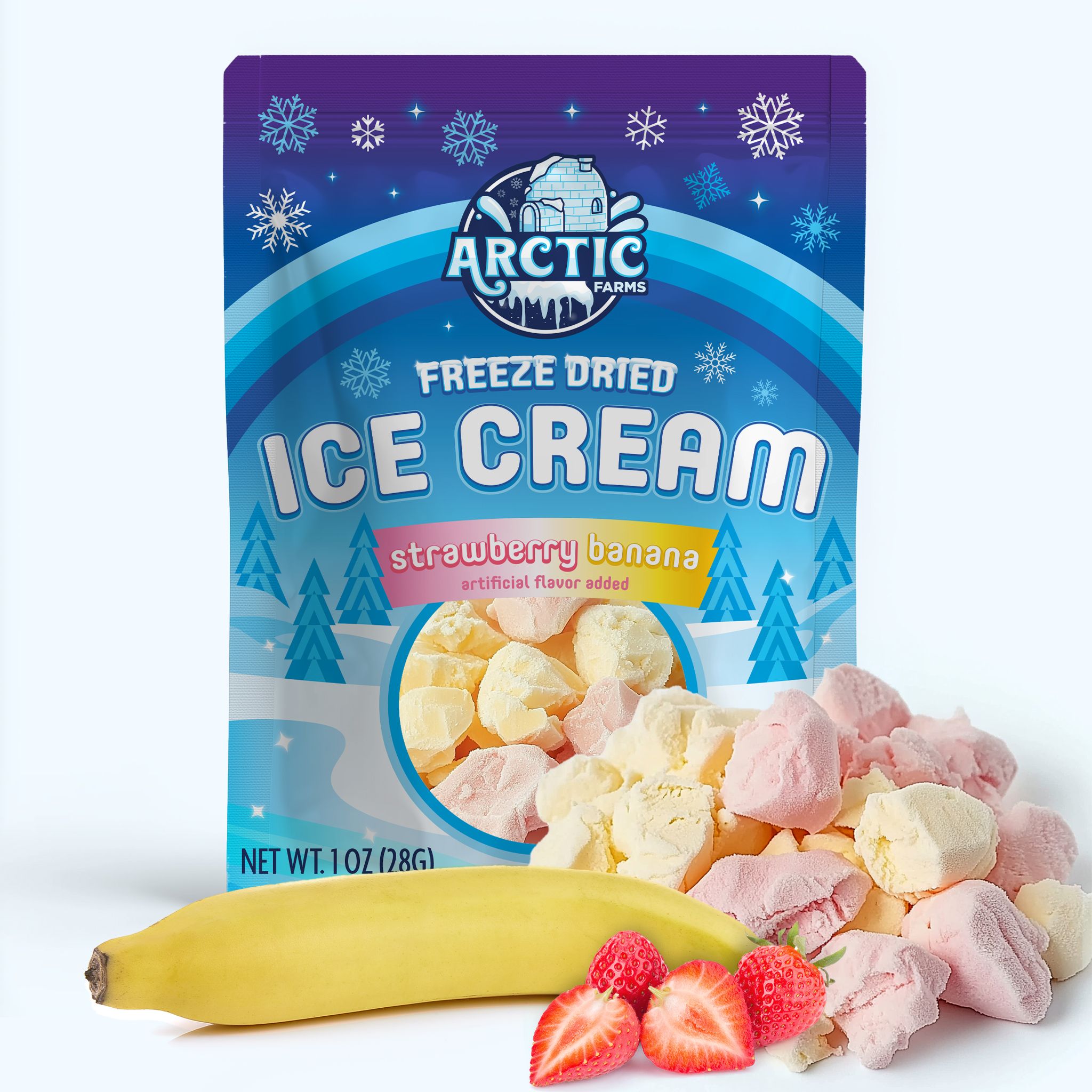 Freeze Dried Ice Cream That Does Not Melt (Strawberry Banana Mix) (1oz) 24 units per case 1.0 oz