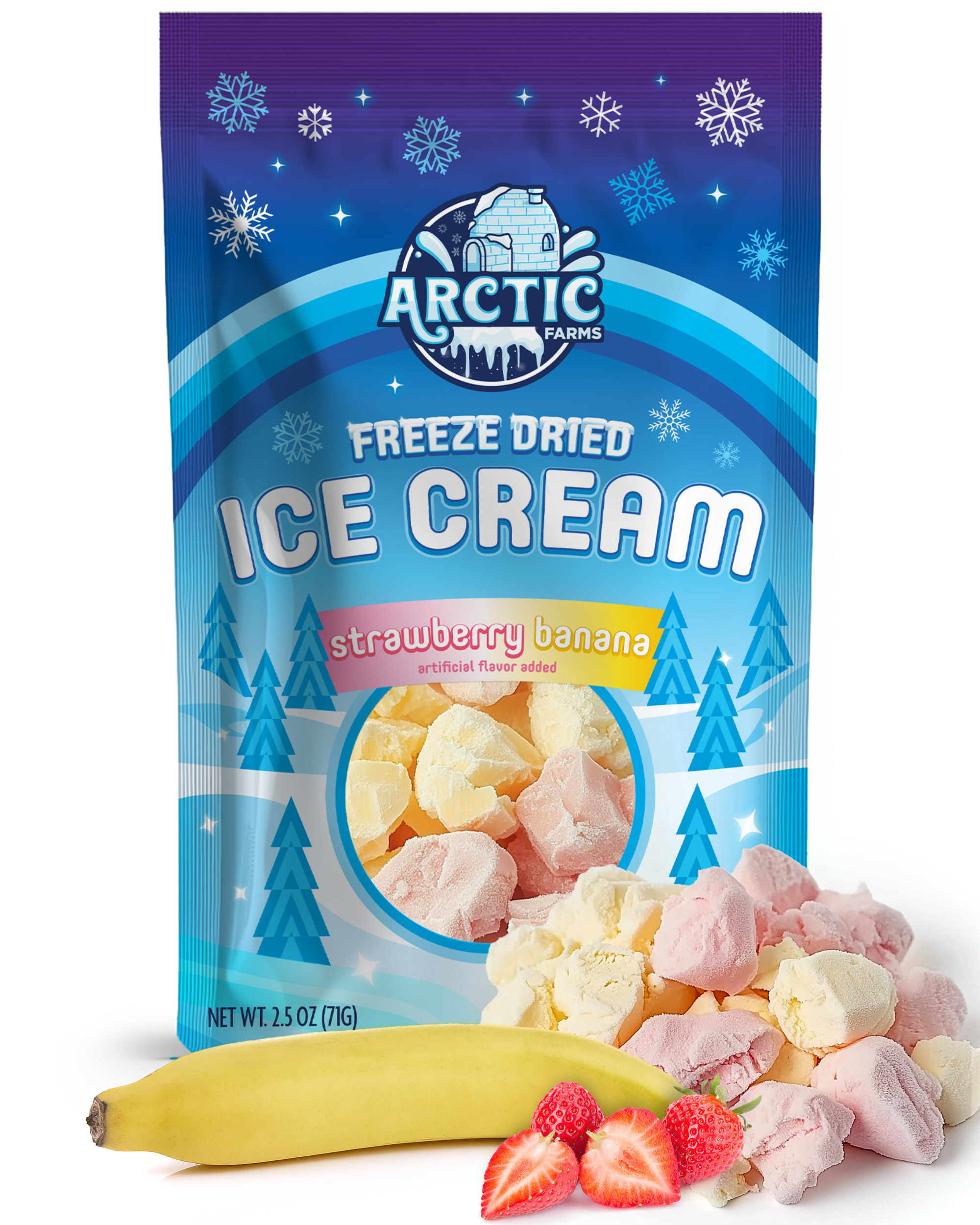 Freeze Dried Ice Cream That Does Not Melt (Strawberry Banana Mix) (2.5oz) 12 units per case 0.0 lb