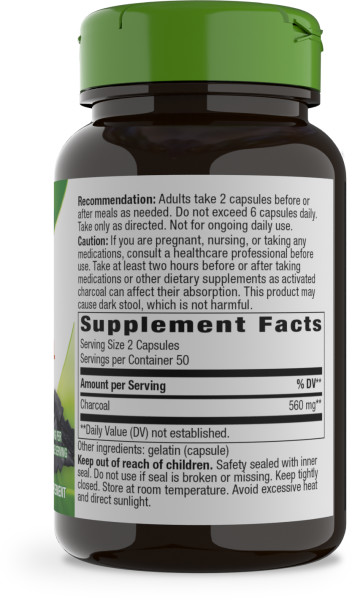 Nature's Way Activated Charcoal 12 units per case 0.2 lb Product Label