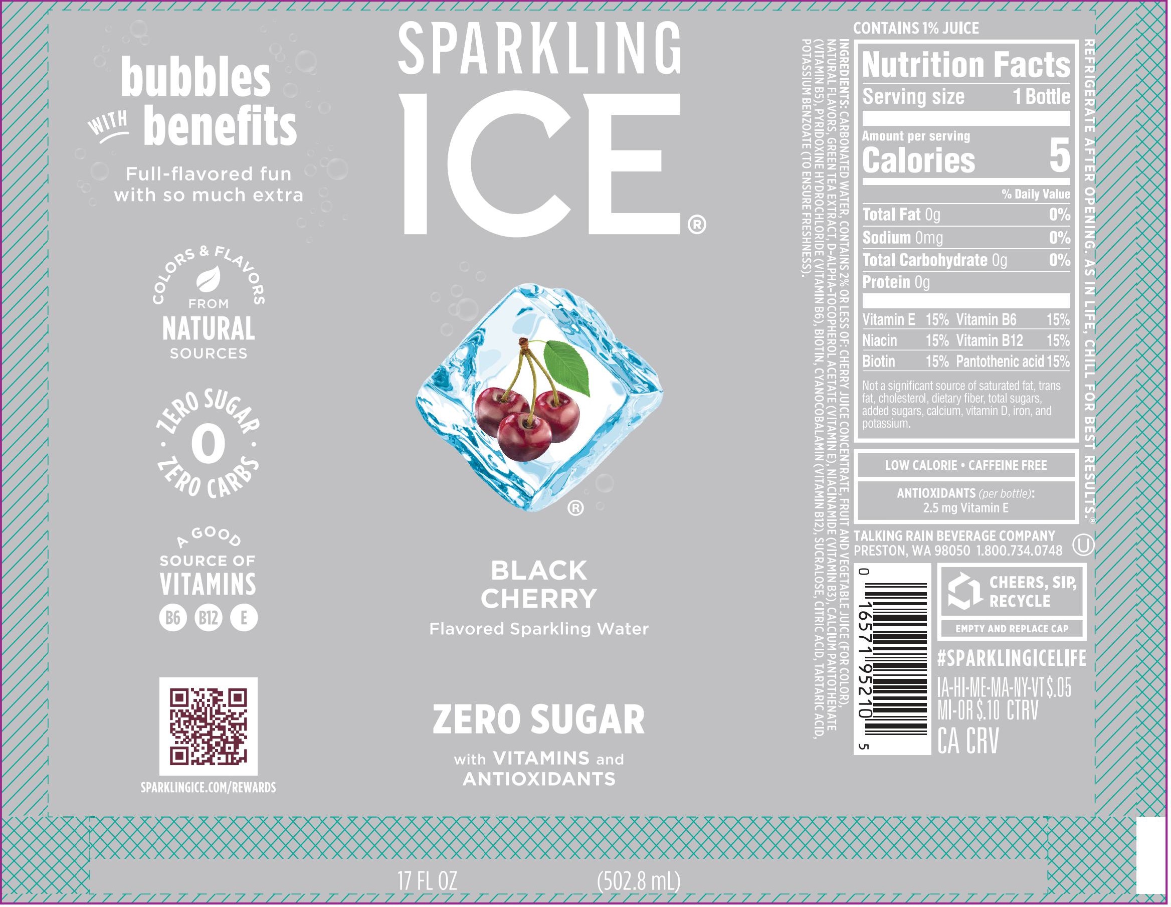 Sparkling Ice Black Cherry 12 units per case 17.0 fl Product Label