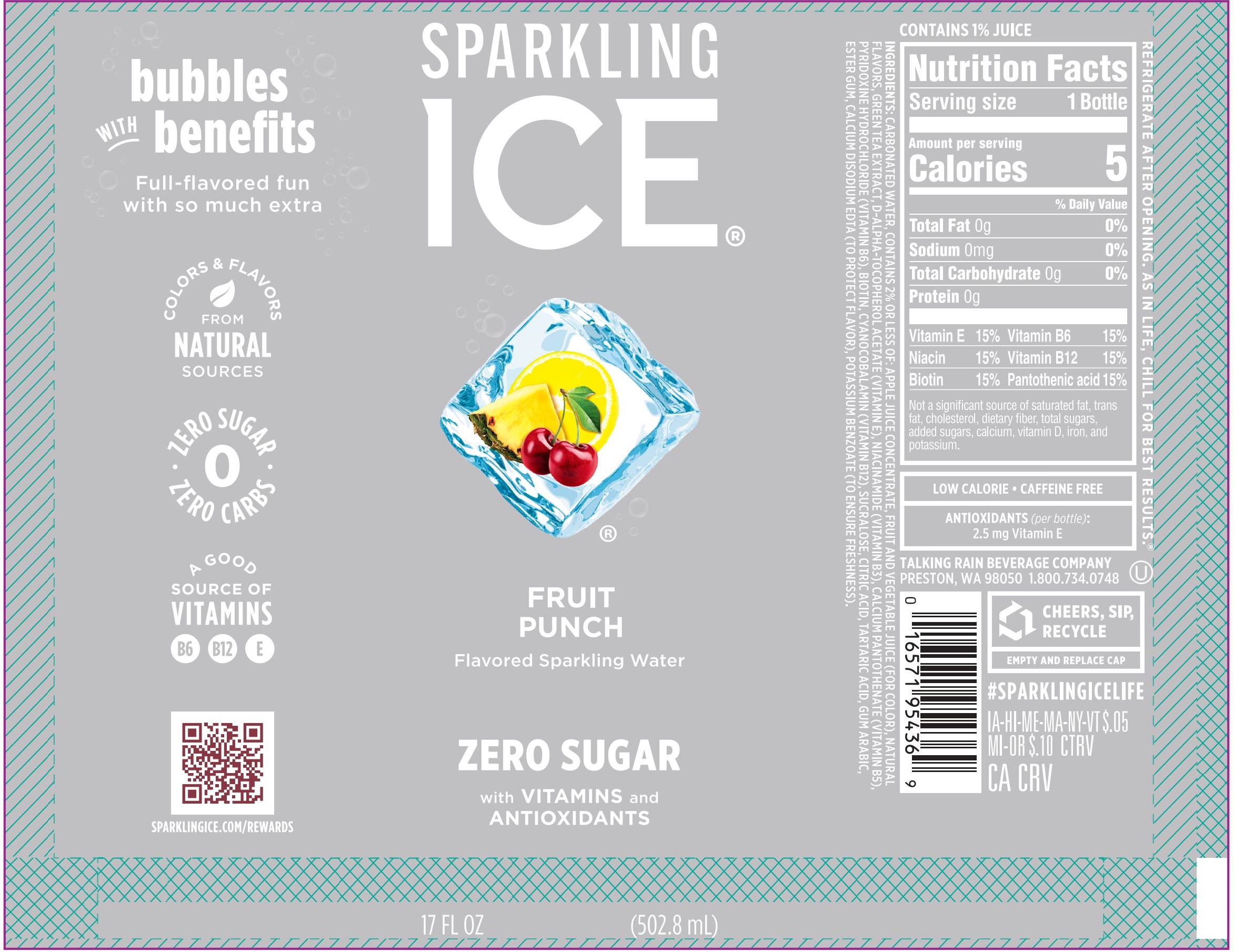 Sparkling Ice Fruit Punch 12 units per case 17.0 fl Product Label