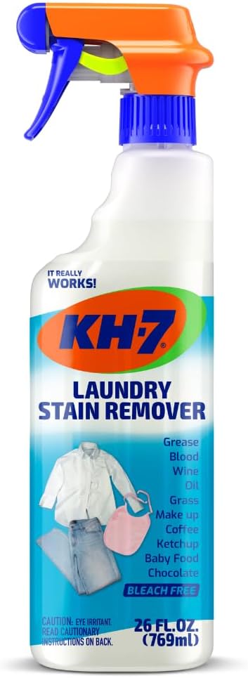 KH-7 Laundry Stain Remover, Removes All types of Stains, Wine, Chocolate, Tomato, Grease, Makeup and More, 26 oz Spray… 12 units per case 0.0 lb