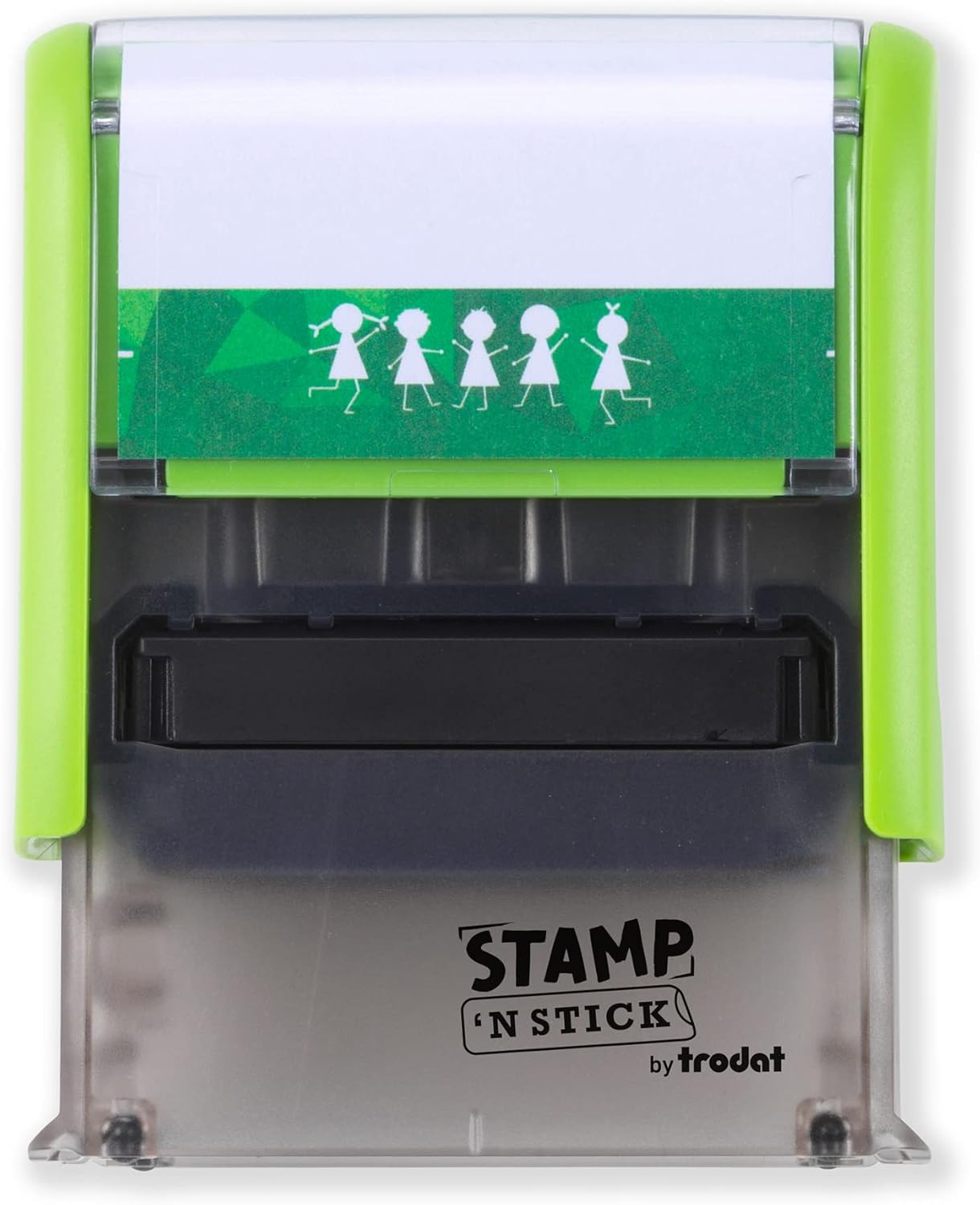Trodat Stamp 'N Stick Clothes and Personal Belongings DIY Stamper, English Text with Special Characters – 3 Lines – Dermatologically Tested Ink, Dishwasher and Washing Machine Safe Ink 50 units per case 0.2 oz Product Label