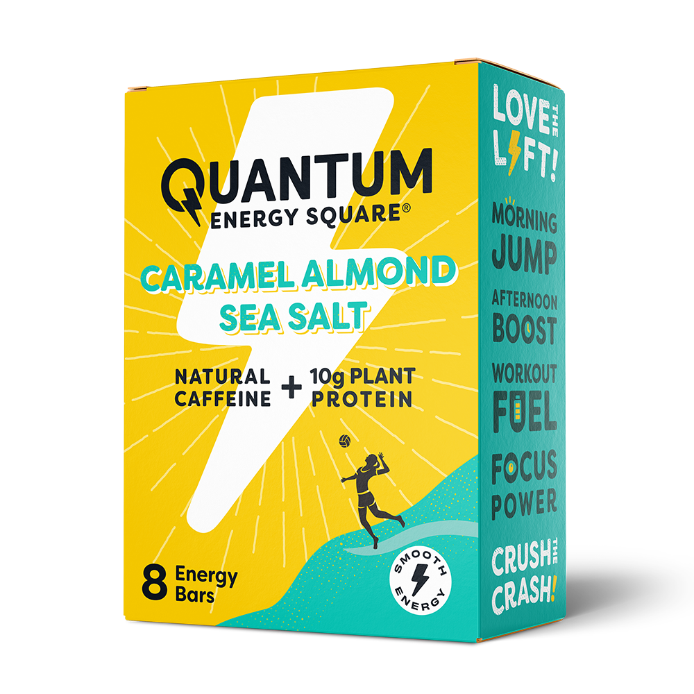 Quantum Energy Square - Caramel Almond Sea Salt (8pk) 16 innerpacks per case 1.7 oz