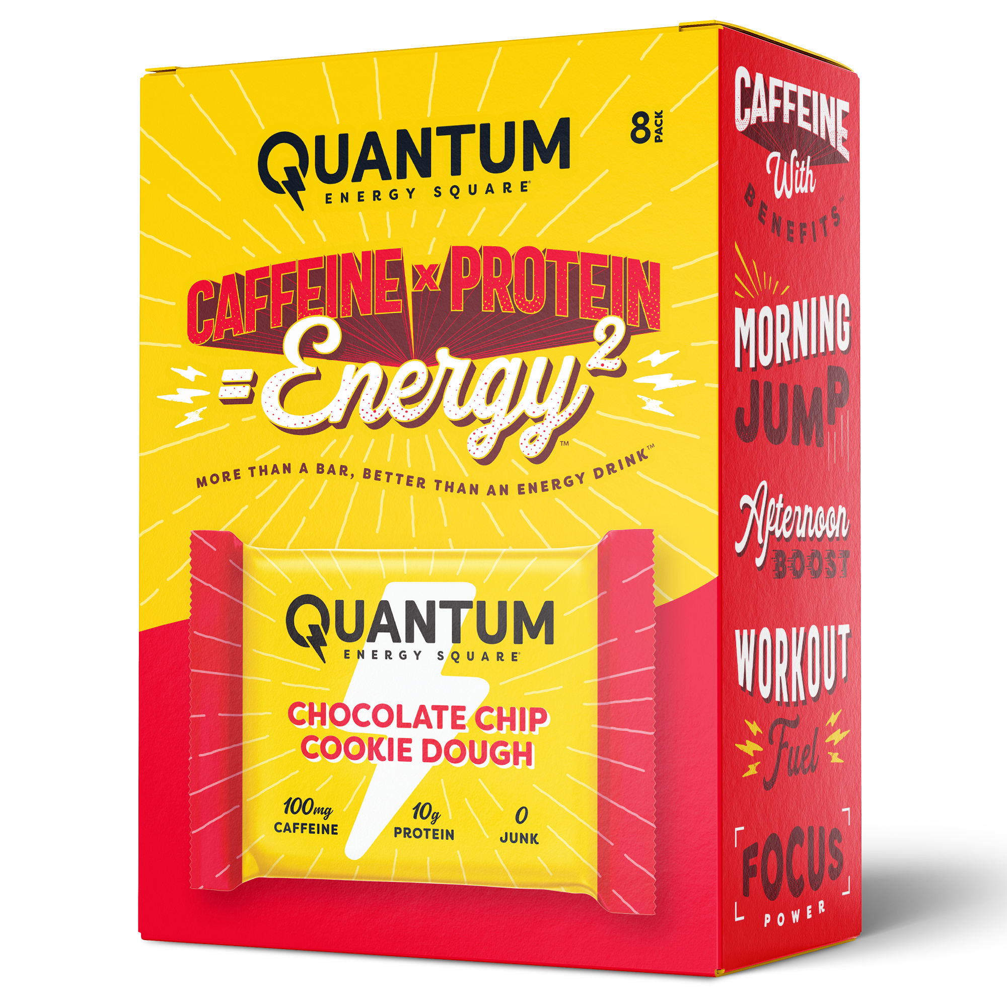 Quantum Energy Square - Chocolate Chip Cookie Dough (8pk) 16 innerpacks per case 1.7 oz