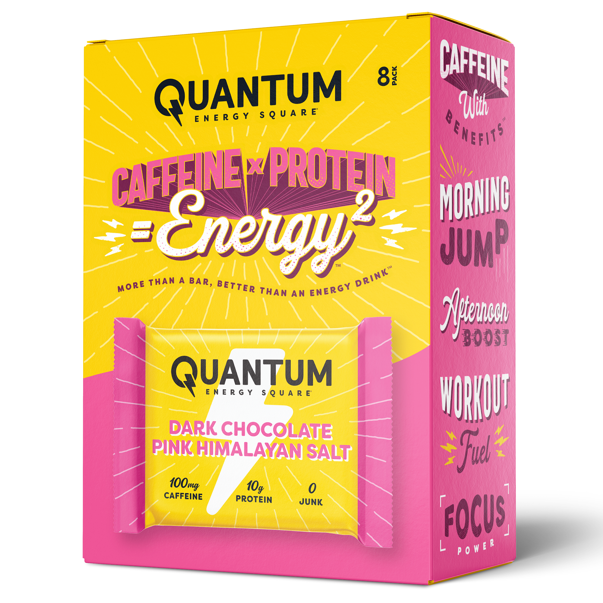 Quantum Energy Square - Dark Chocolate Pink Himalayan Salt (8pk) 16 innerpacks per case 1.7 oz