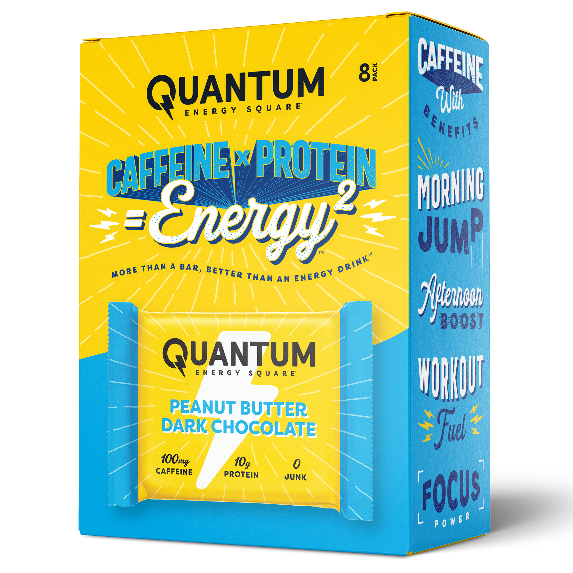 Quantum Energy Square - Peanut Butter Dark Chocolate (8pk) 16 innerpacks per case 1.7 oz