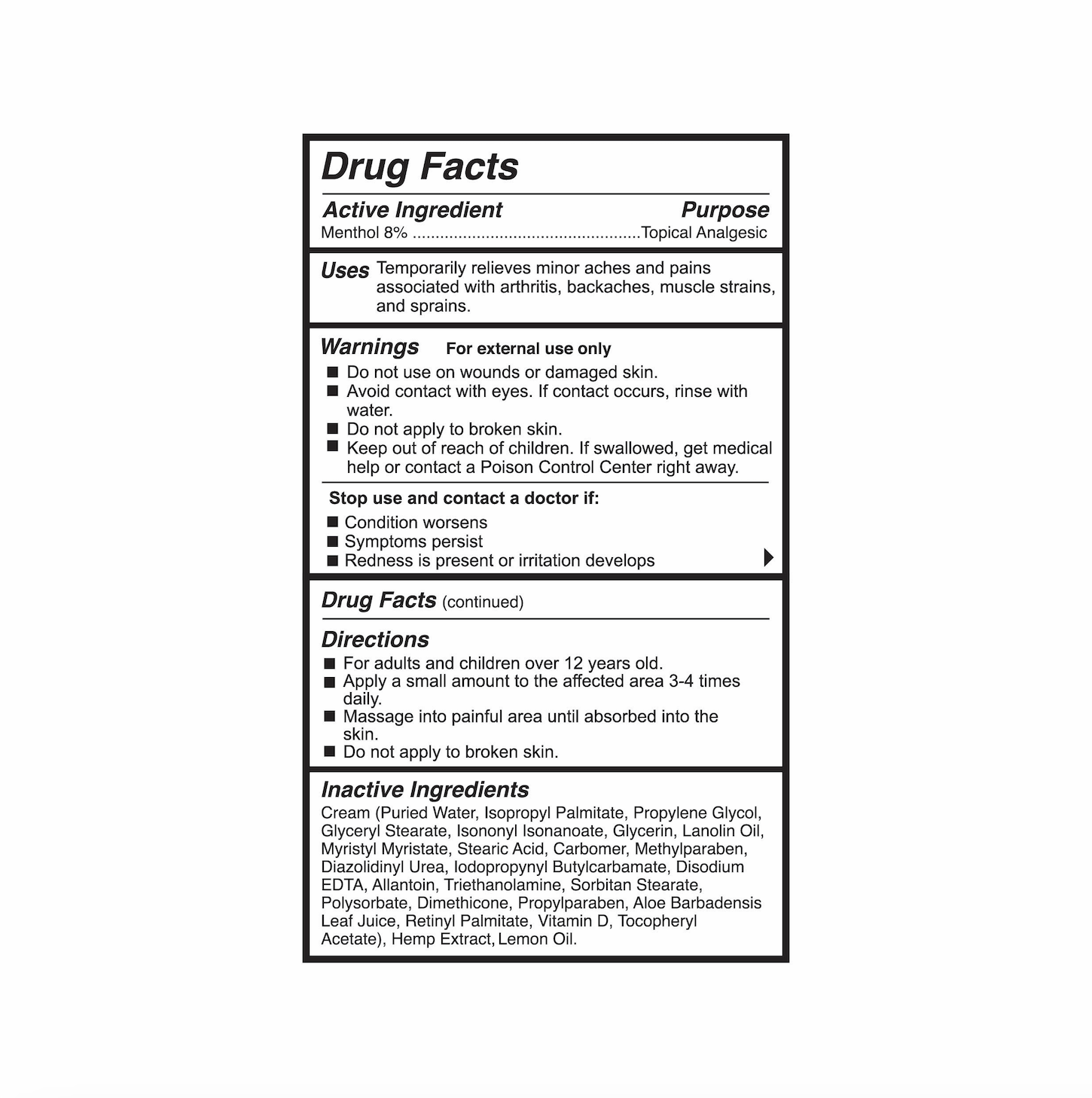 DR-7 Pain Cream 2oz 20 units per case 2.0 oz