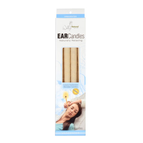 4BW24C - Wally’s Natural Ear Candles - Beeswax, Unscented- 4pk Case, Small 24 units per case 0.2 lb