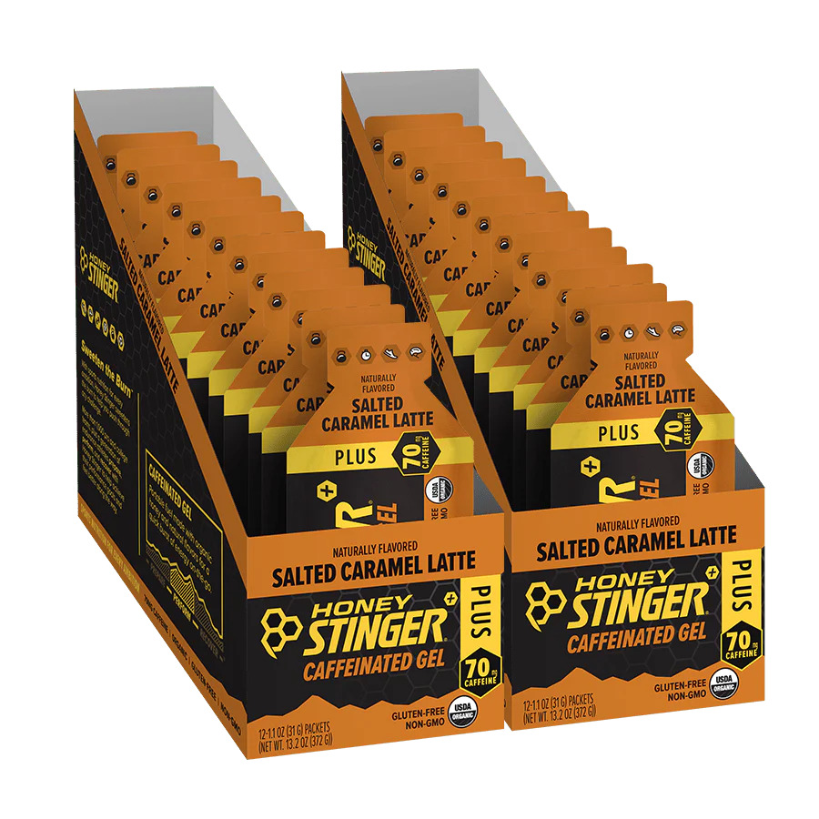 Honey Stinger Organic Gel Salted Caramel Latte - Caffeinated 12 innerpacks per case 14.4 oz