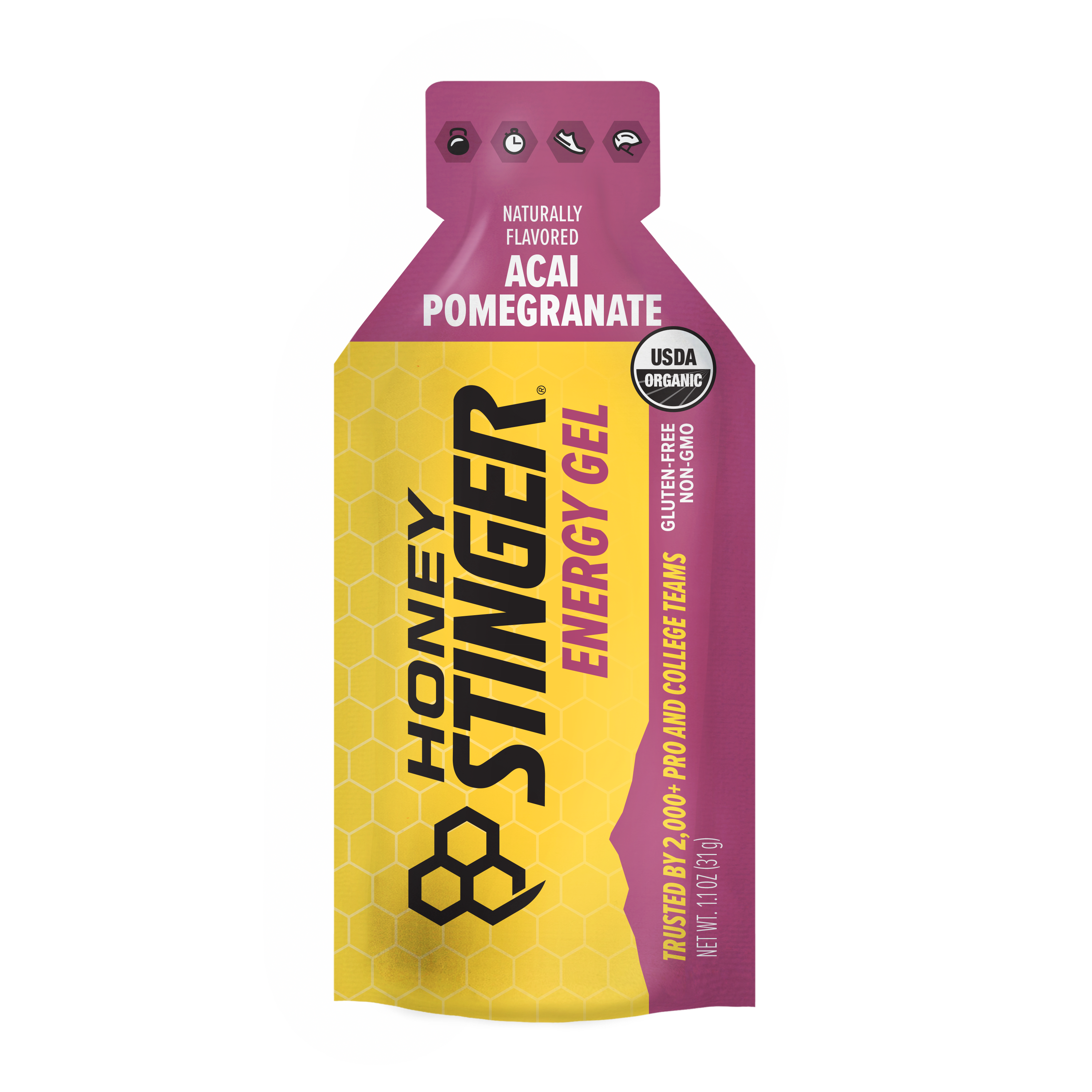 Honey Stinger Organic Energy Gel Acai Pomegranate 8 innerpacks per case 26.4 oz