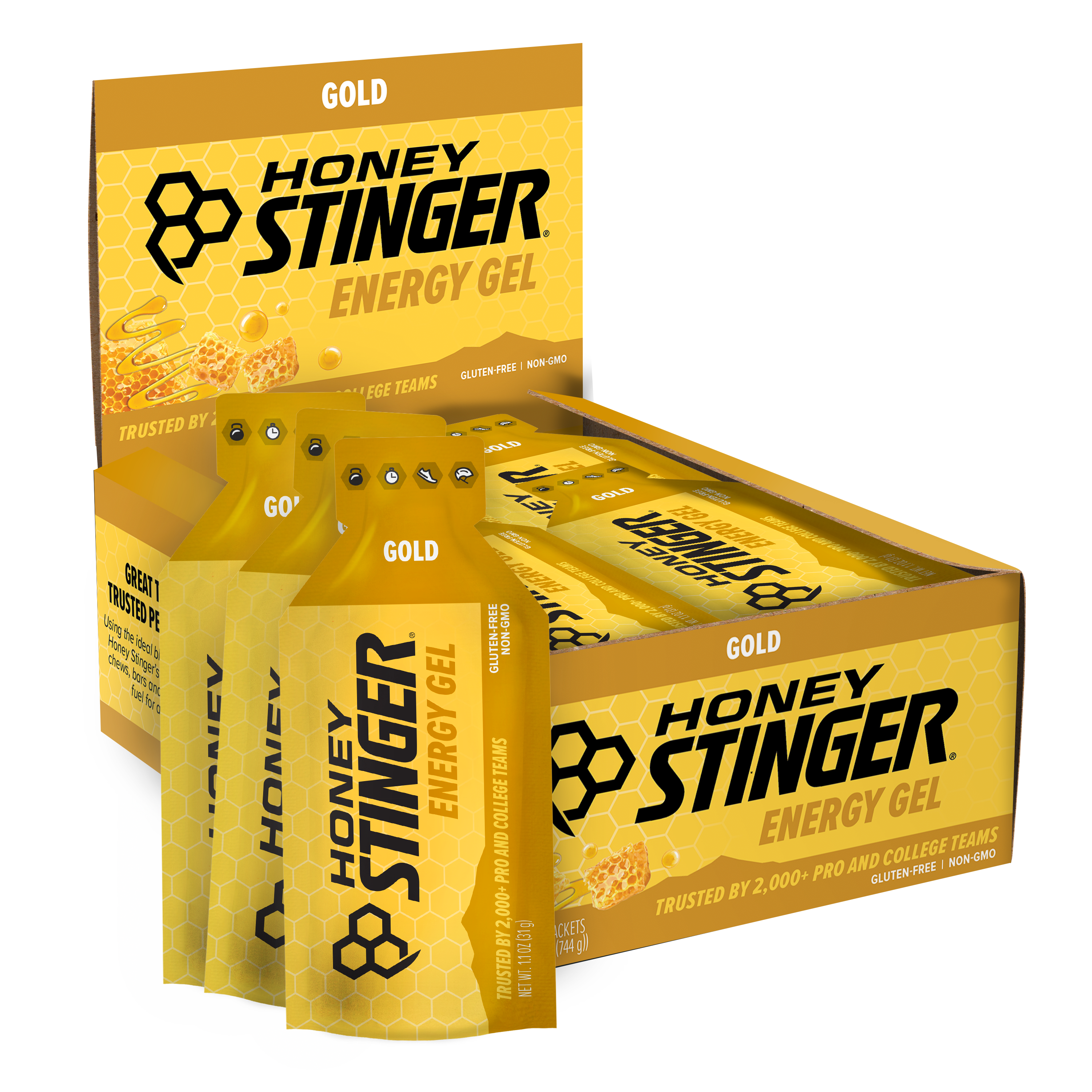 Honey Stinger Classic Energy Gel Gold 8 innerpacks per case 28.8 oz
