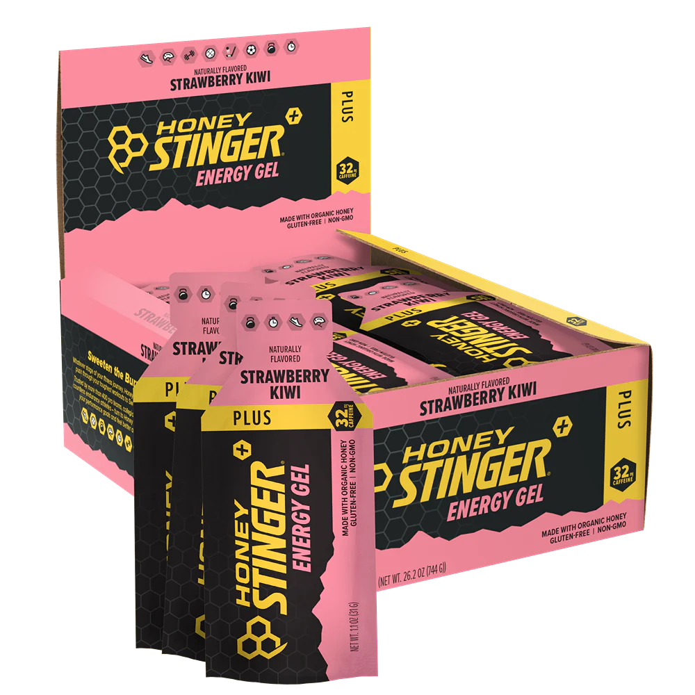 Honey Stinger Organic Energy Gel Caffeinated Strawberry Kiwi 8 innerpacks per case 26.4 oz