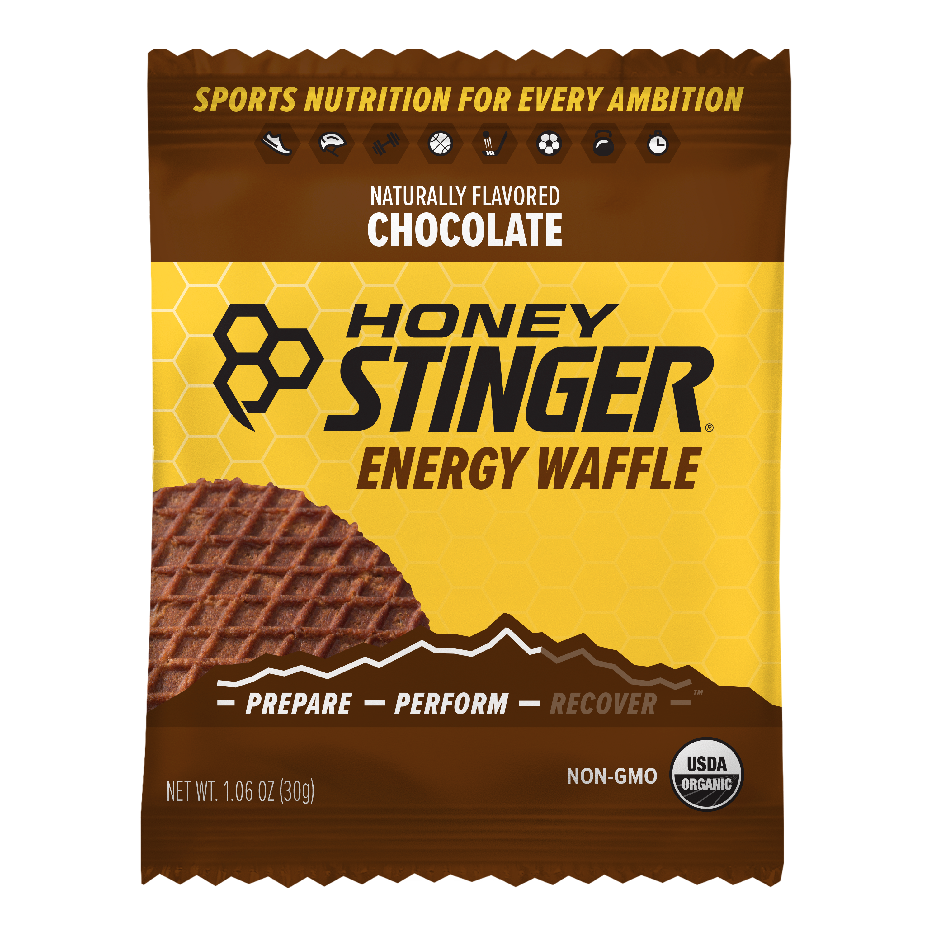 Honey Stinger Organic Waffle Chocolate 8 innerpacks per case 12.8 oz