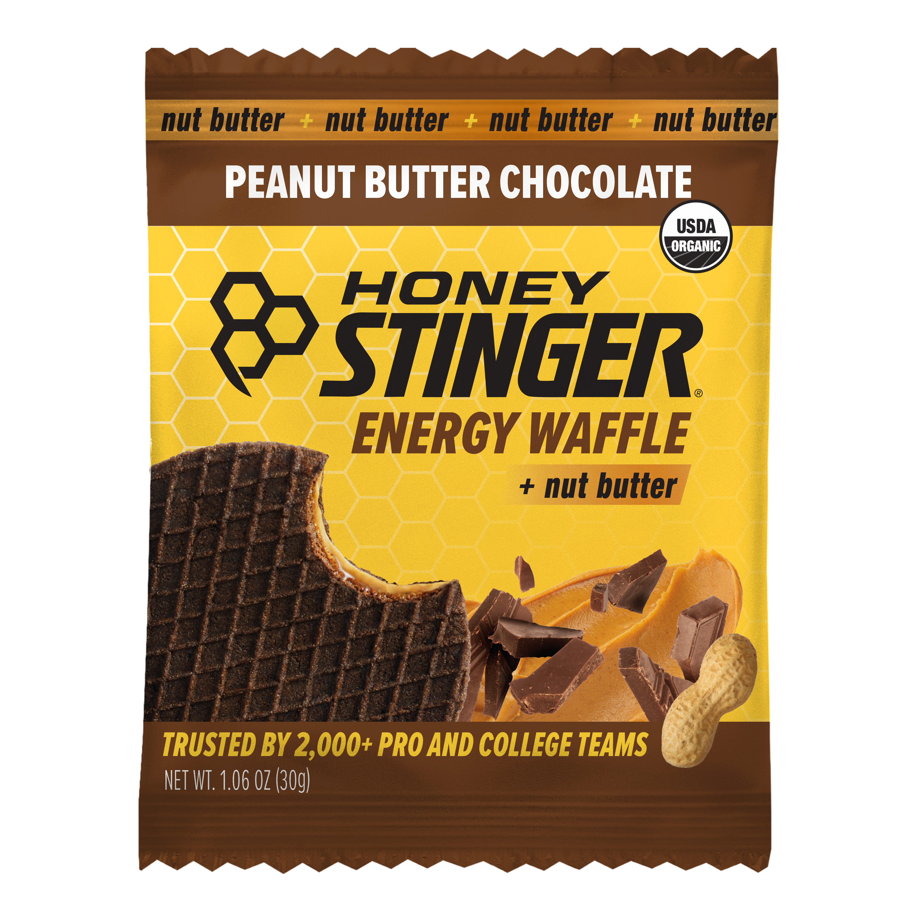 Honey Stinger Waffle Caddy Peanut Butter Chocolate 8 innerpacks per case 1.1 oz