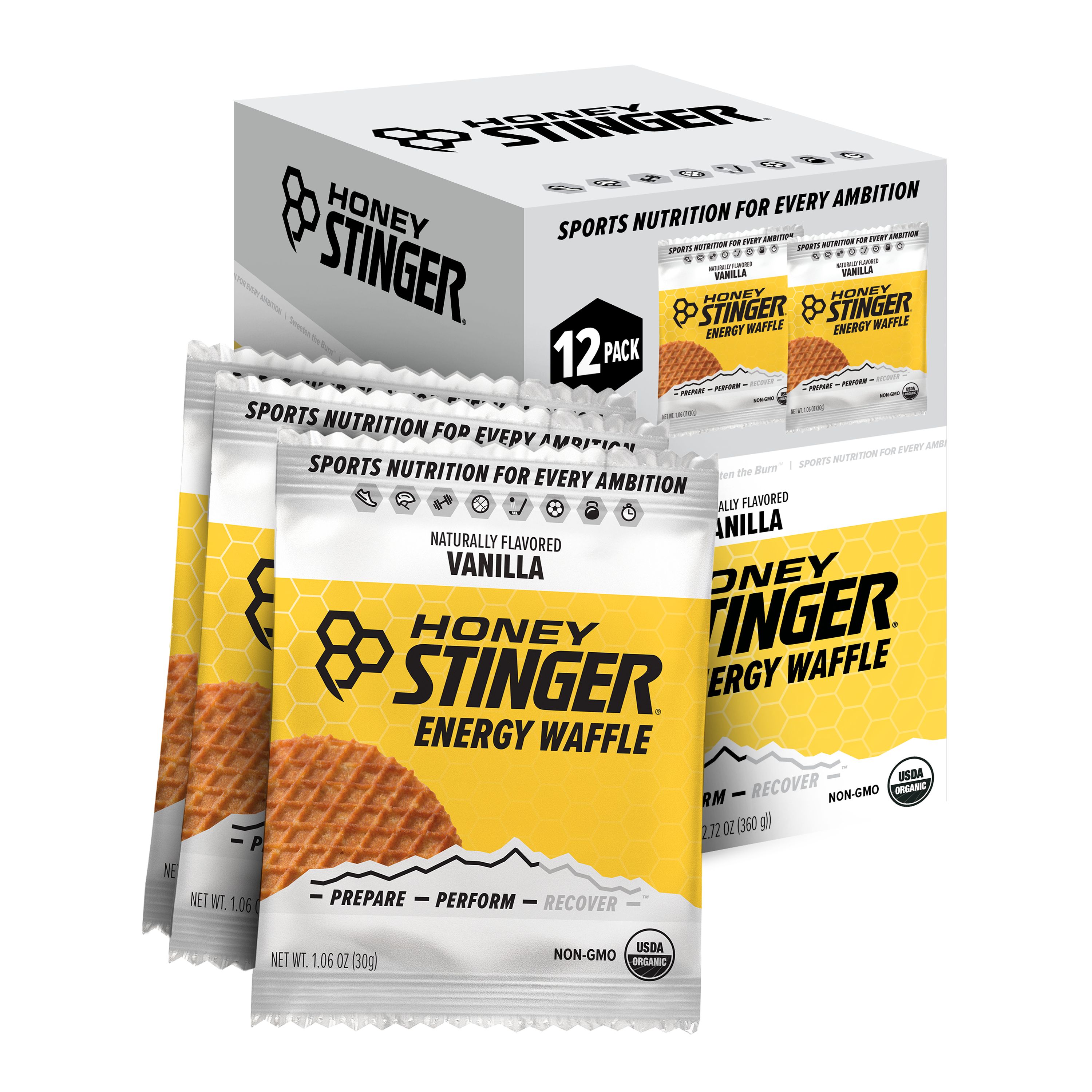Honey Stinger Waffle Caddy Vanilla 8 innerpacks per case 1.1 oz