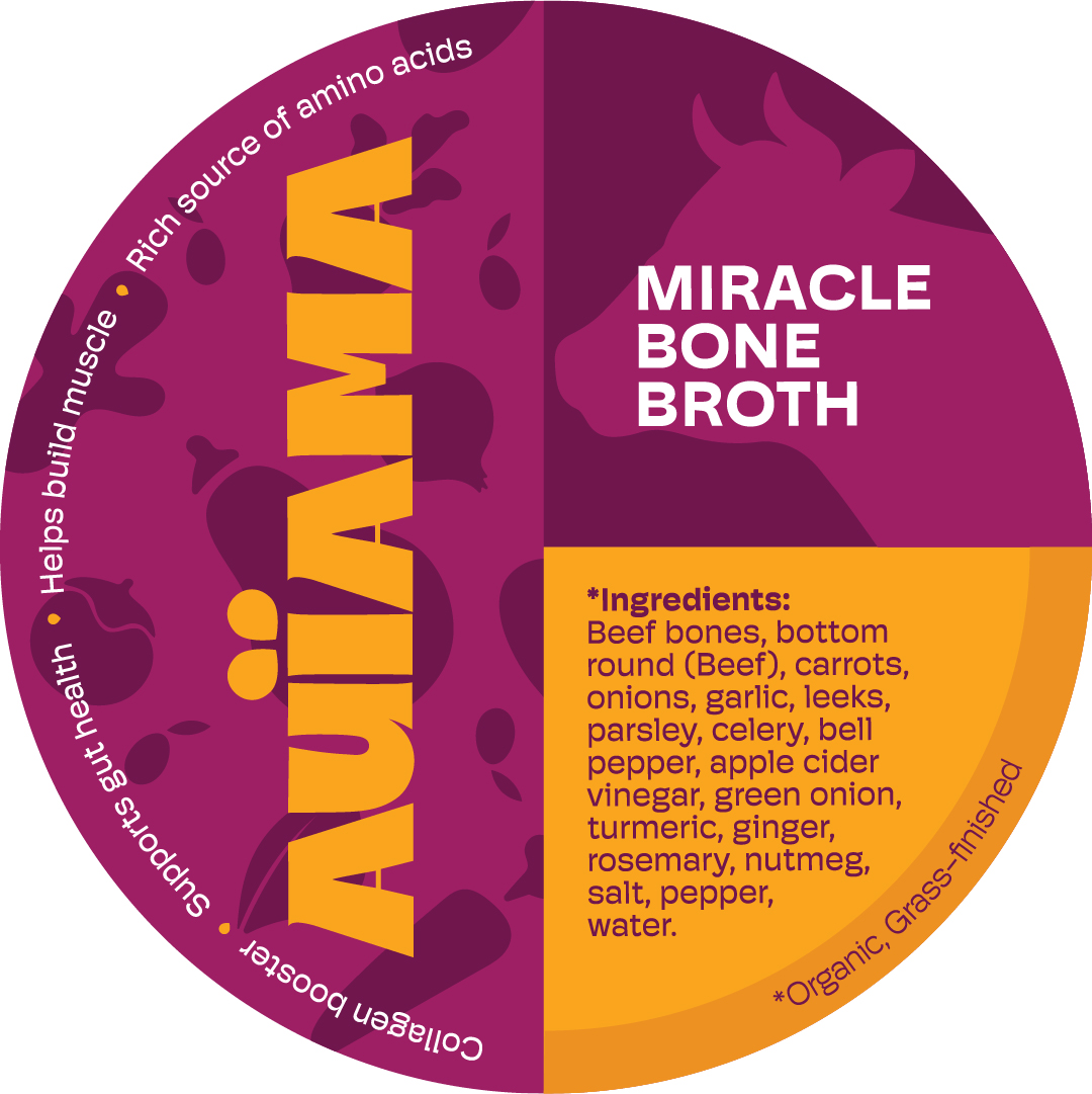 MIRACLE BONE BROTH 6 units per case 12.0 oz Product Label