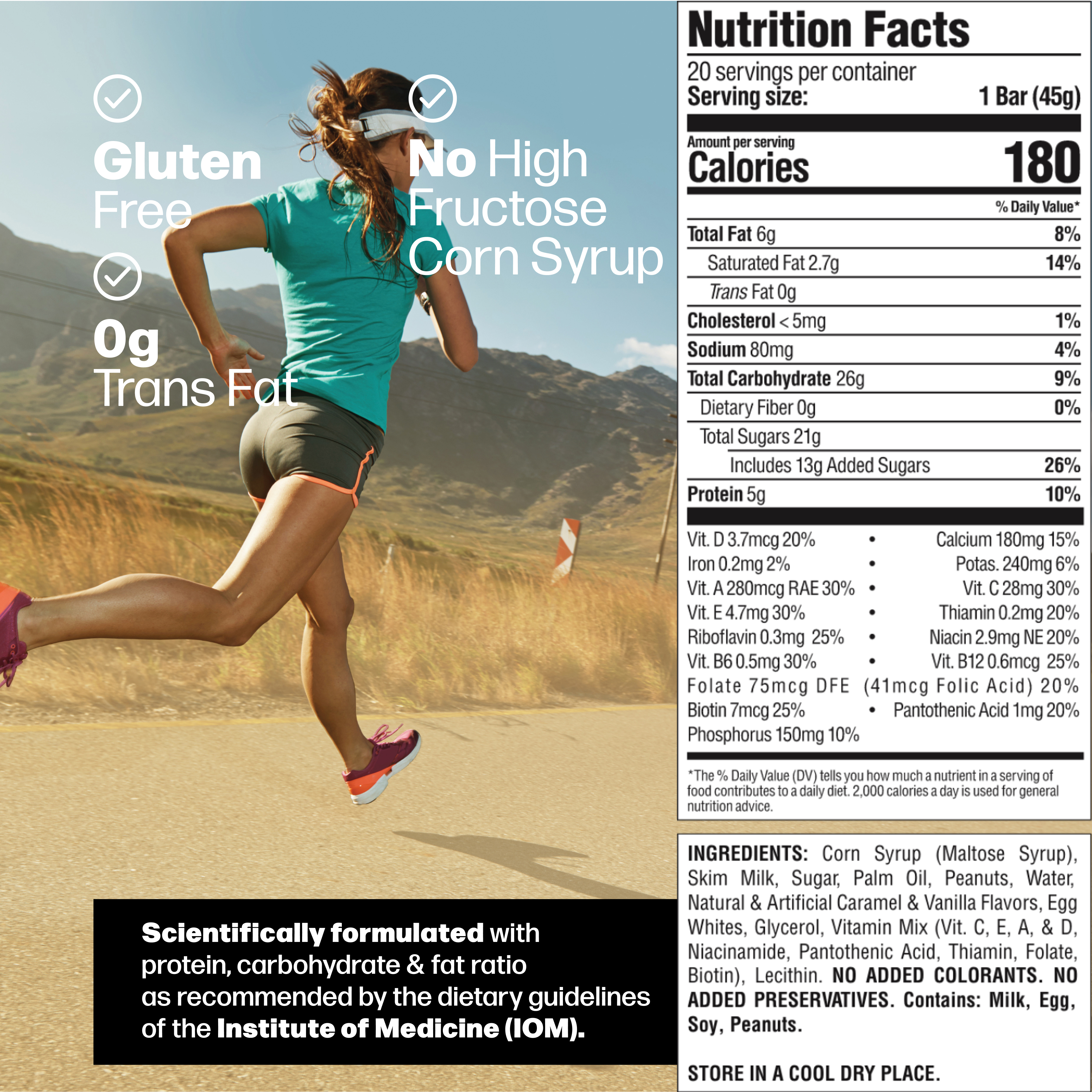 Braven Bar Caramel Nut Energy Bars 12 innerpacks per case 1.6 oz Nutrition Info