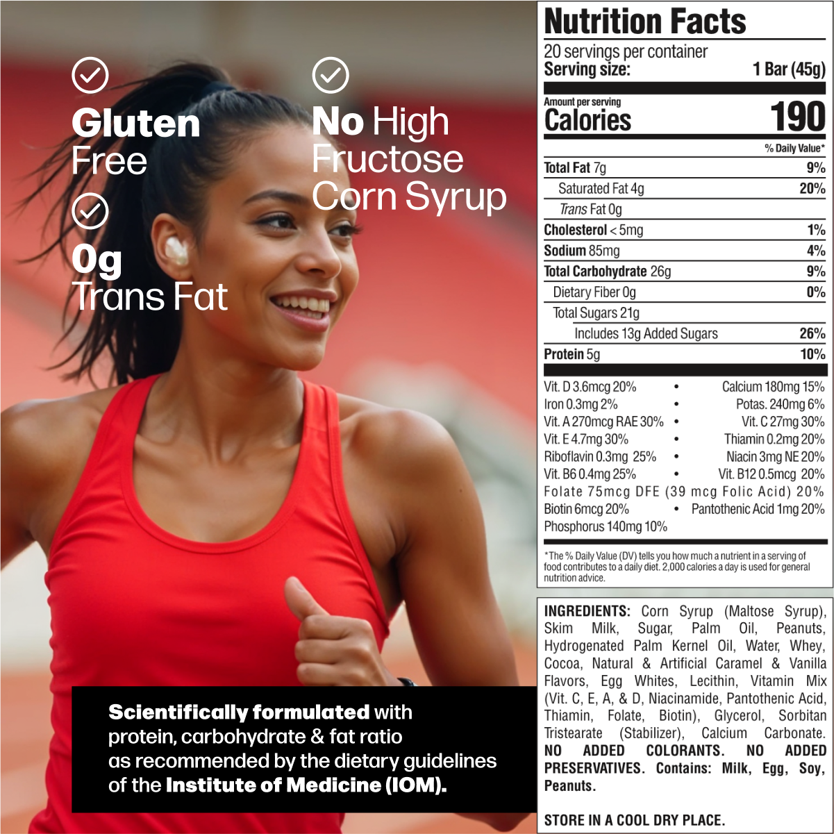 Braven Bar Chocolate Caramel Nut Energy Bars 12 innerpacks per case 1.6 oz Nutrition Info