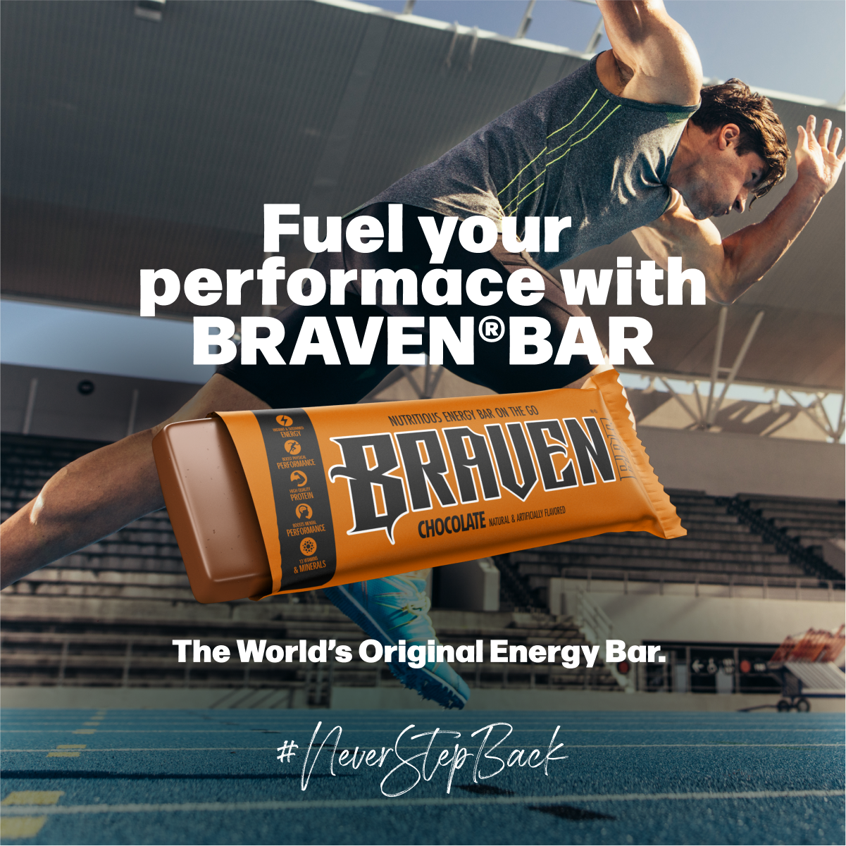 Braven Bar Chocolate Energy Bars 12 innerpacks per case 1.6 oz