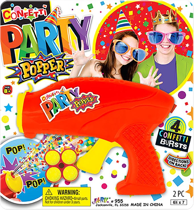 Confetti Party Poppers Gun Party Supply 144 units per case 0.0 oz Product Label