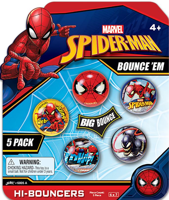 Marvel Avengers & Spider-Man Hi-Bouncers – 5-Pack Superhero Bounce Ball Set 144 units per case 0.0 oz Product Label