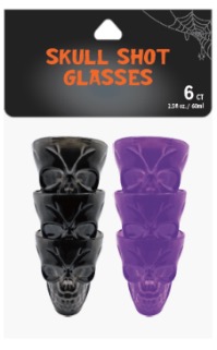 Halloween Skull Shot Glasses 6 Count 72 units per case 0.0 oz