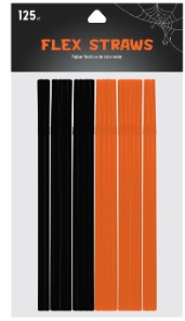 Halloween Flex Straws 125 Count 96 units per case 0.0 oz