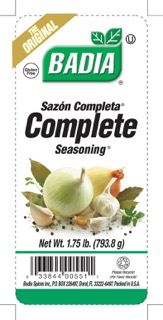 COMPLETE SEASONING ® 6 units per case 1.8 lbs Product Label