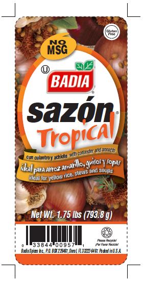 SAZON TROPICAL ® W/ ANNATTO AND CORIANDER 6 units per case 1.8 lbs Product Label