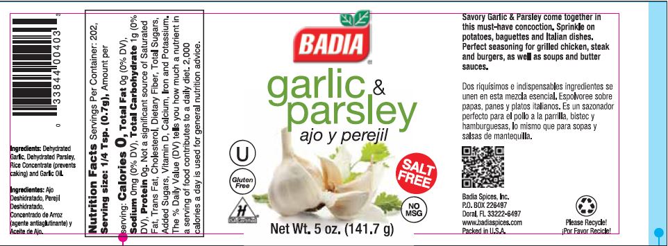 GARLIC GROUND WITH PARSLEY 6 units per case 5.0 oz Product Label