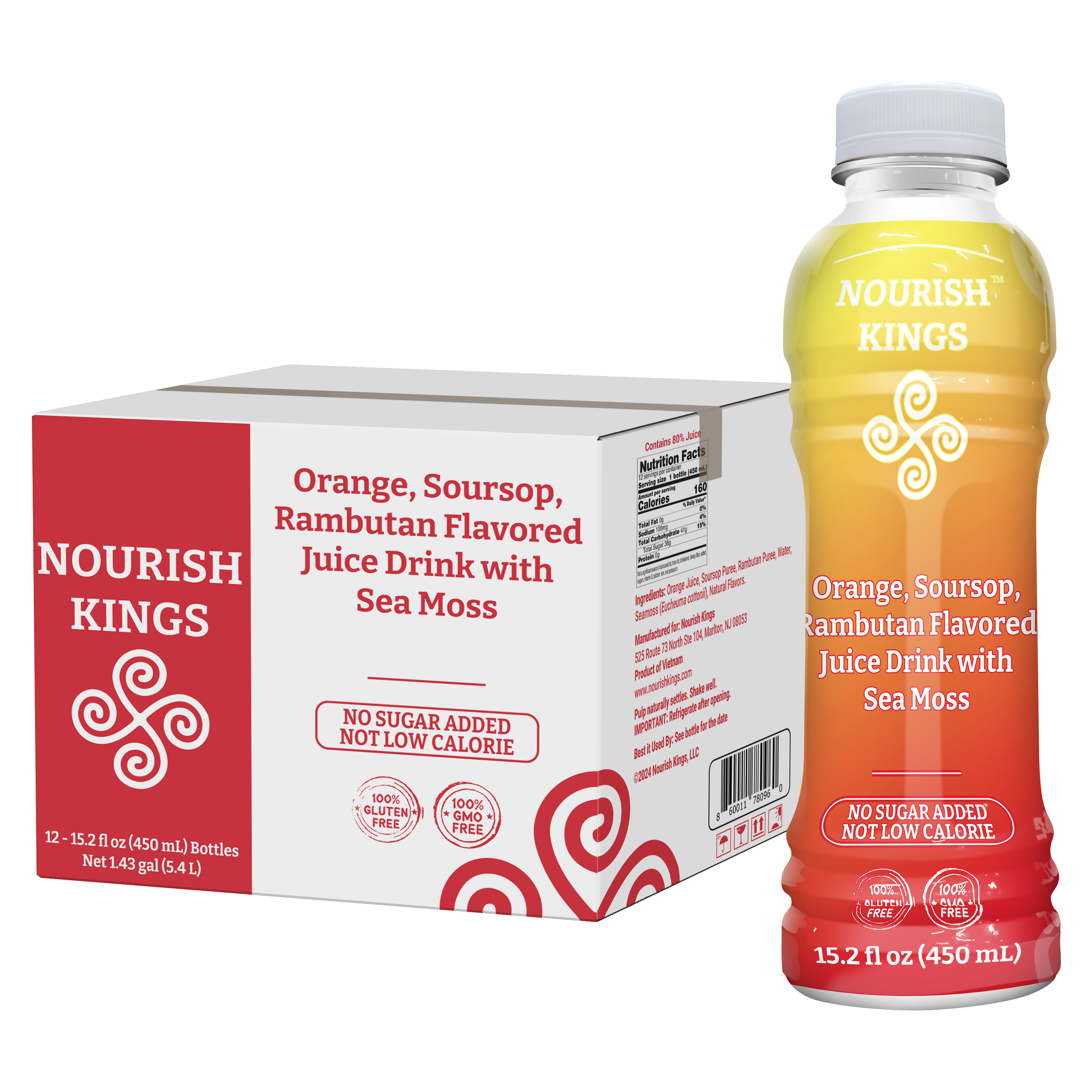 Soursop Rambutan Flavored Juice Drink with Sea Moss 12 units per case 15.2 fl Product Label