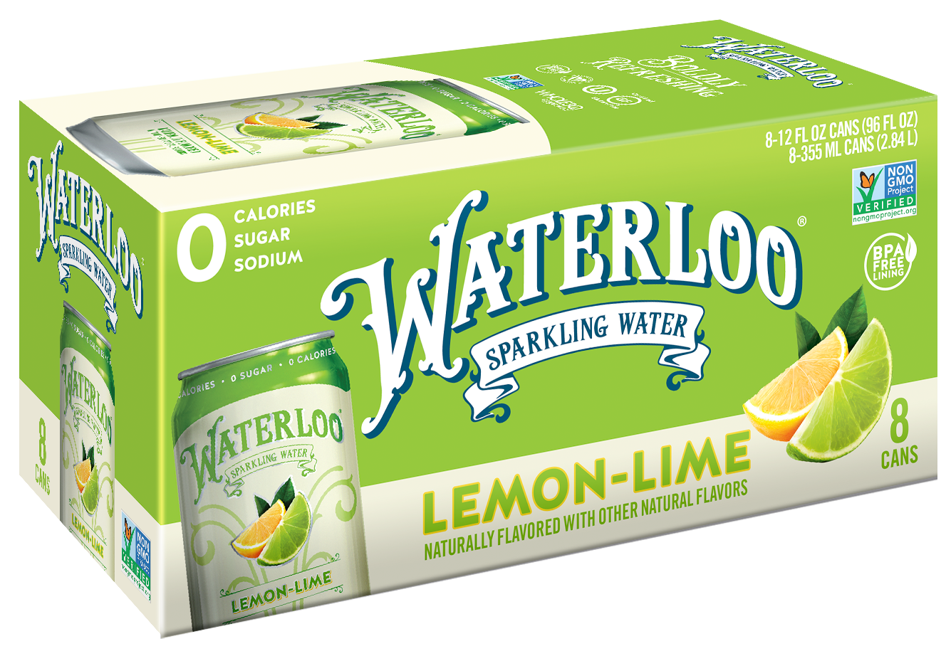 Waterloo Lemon-Lime Sparkling Water 3 innerpacks per case 96.0 fl