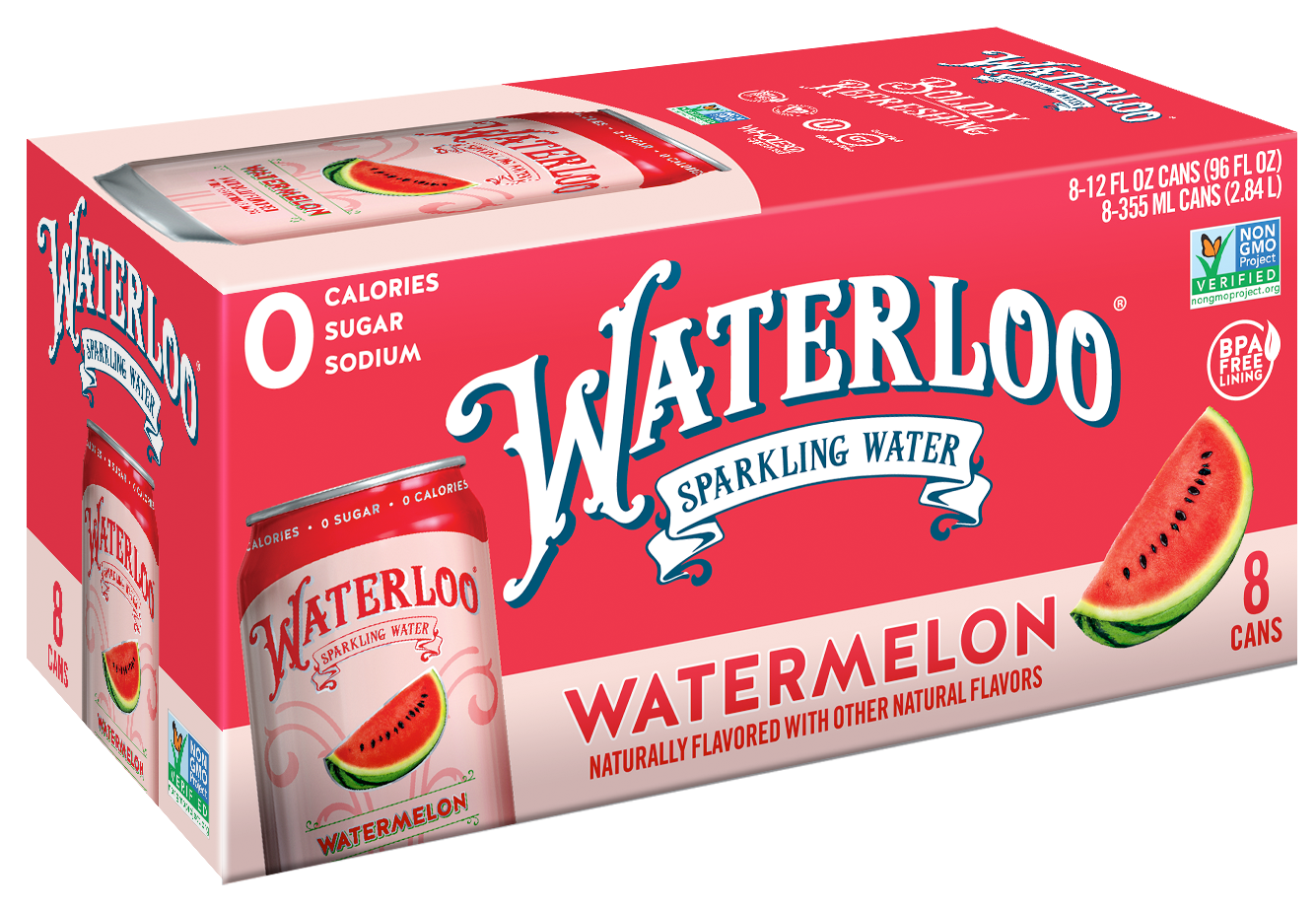 Waterloo Watermelon Sparkling Water 3 innerpacks per case 96.0 fl